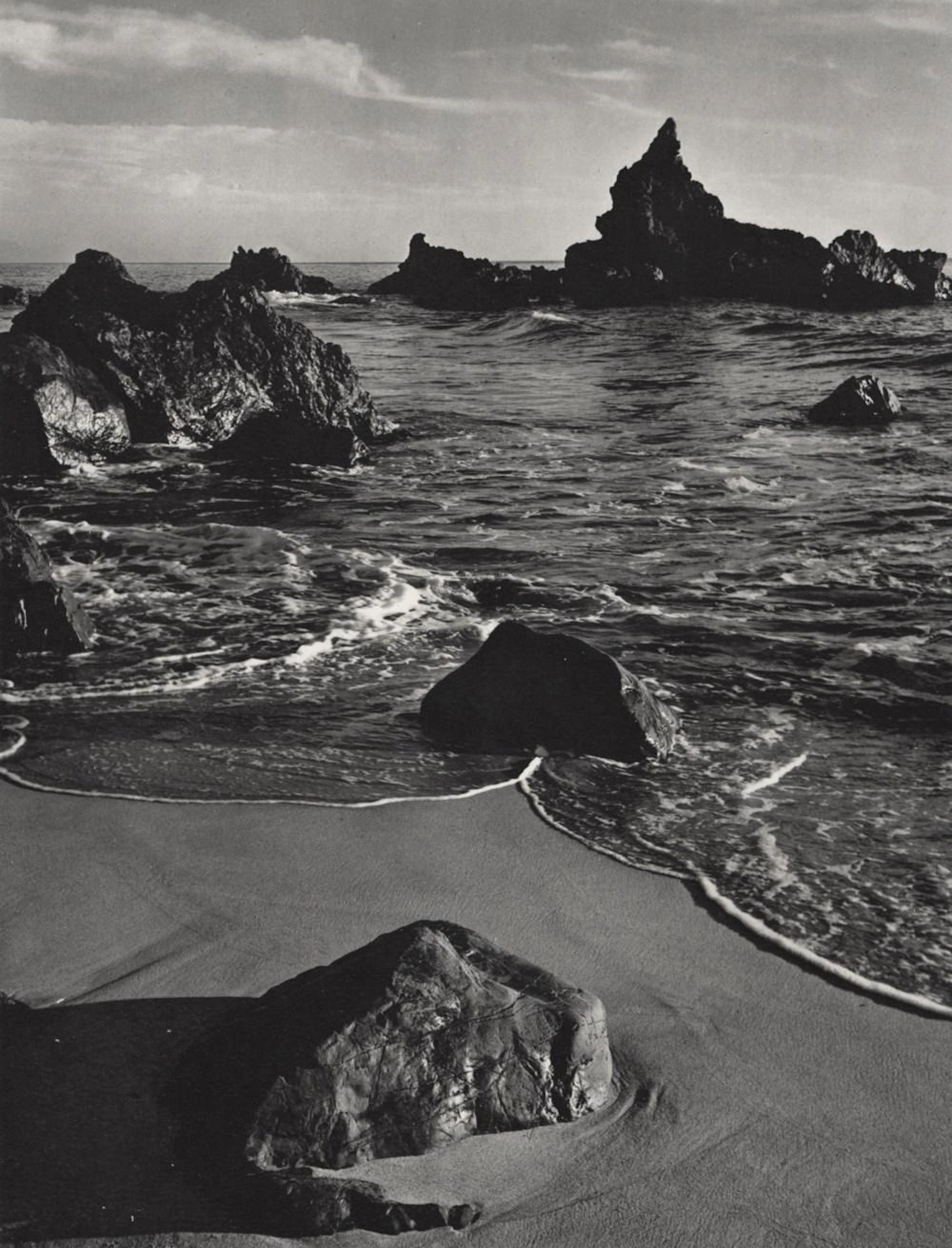 ANSEL ADAMS - Rock and Surf, Monterey Coast, California - Original photogravure