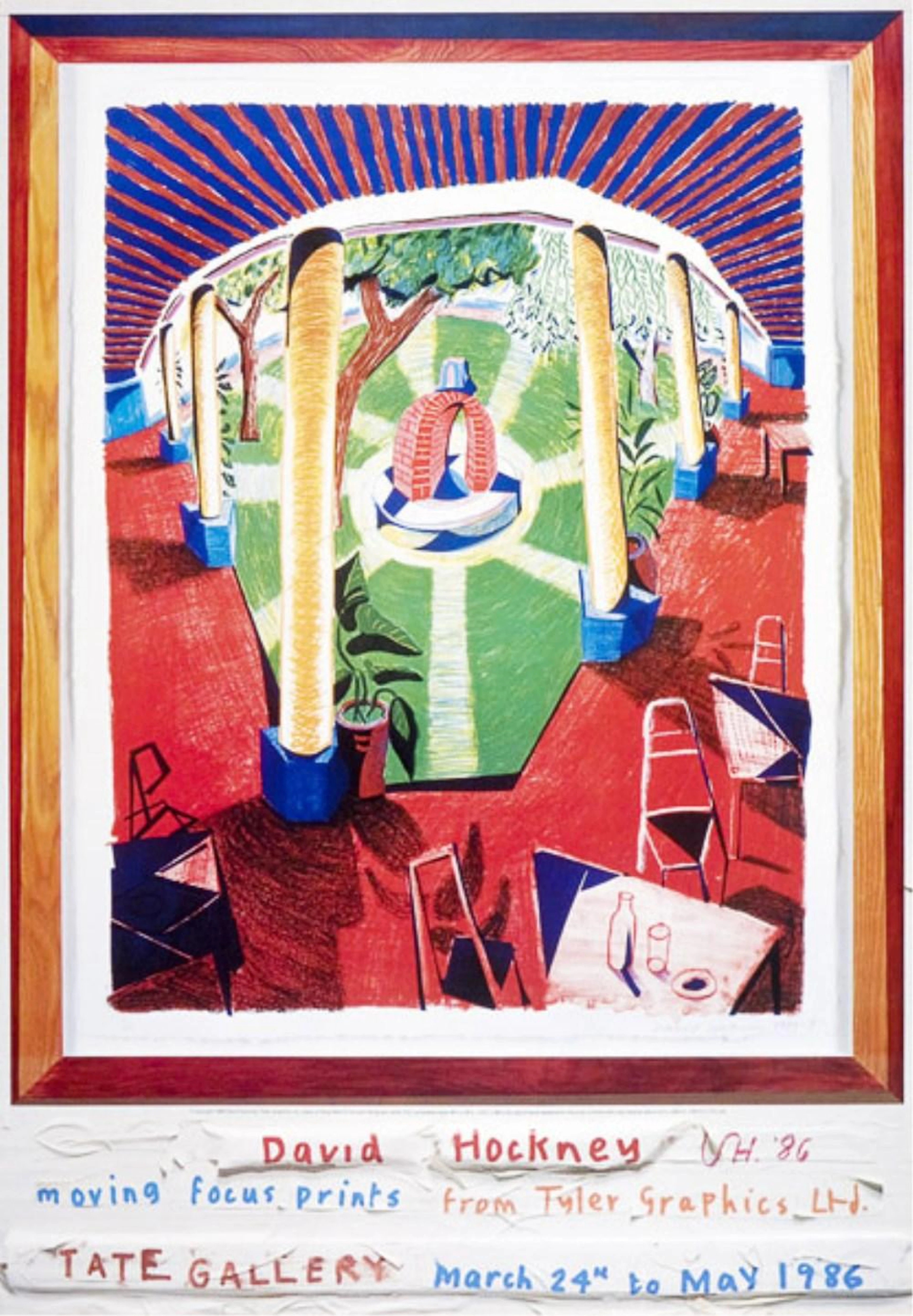 DAVID HOCKNEY - Views of Hotel Well III - Color offset lithograph