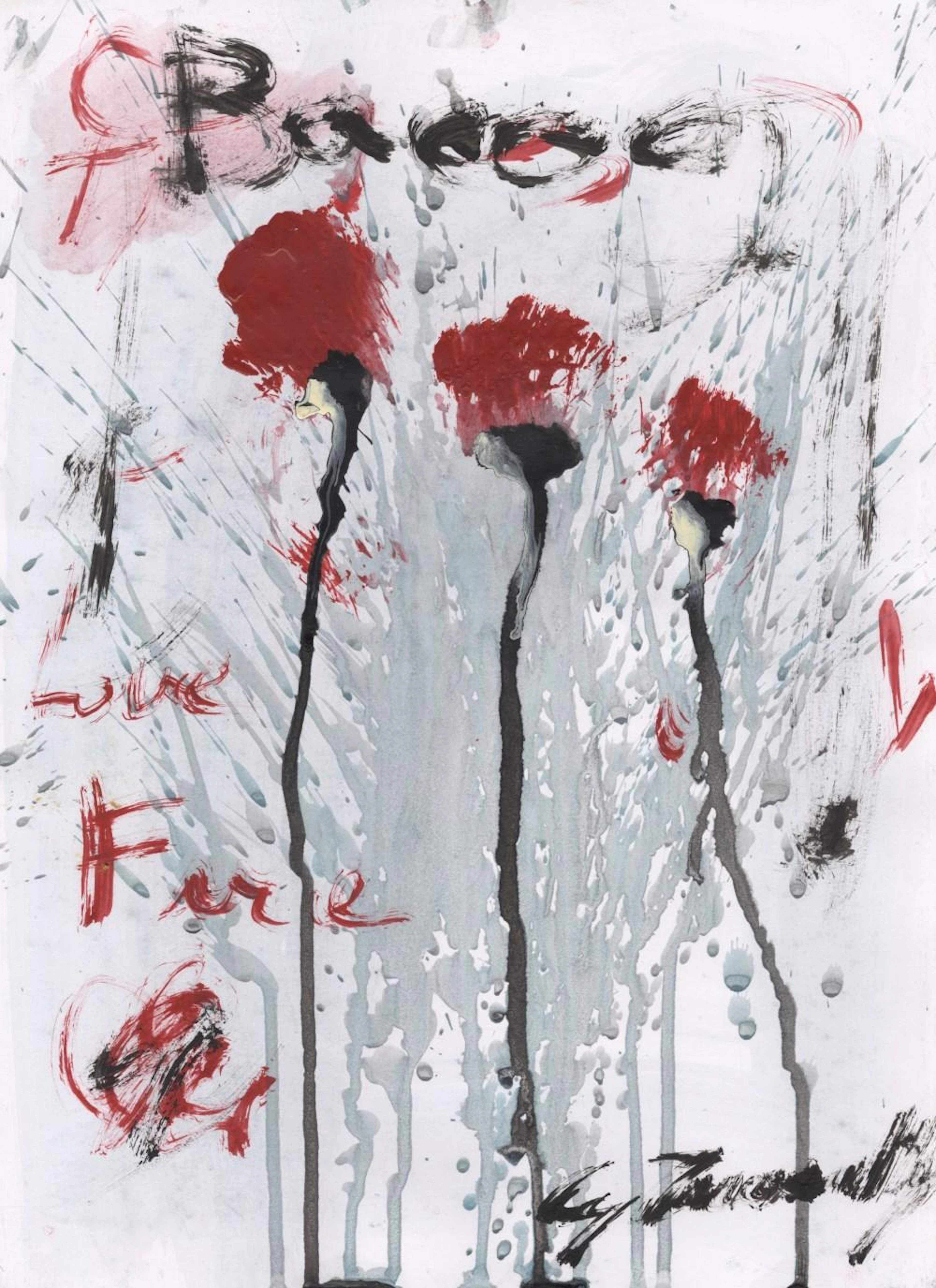 CY TWOMBLY - Untitled Study #4 - Oil and acrylic on paper