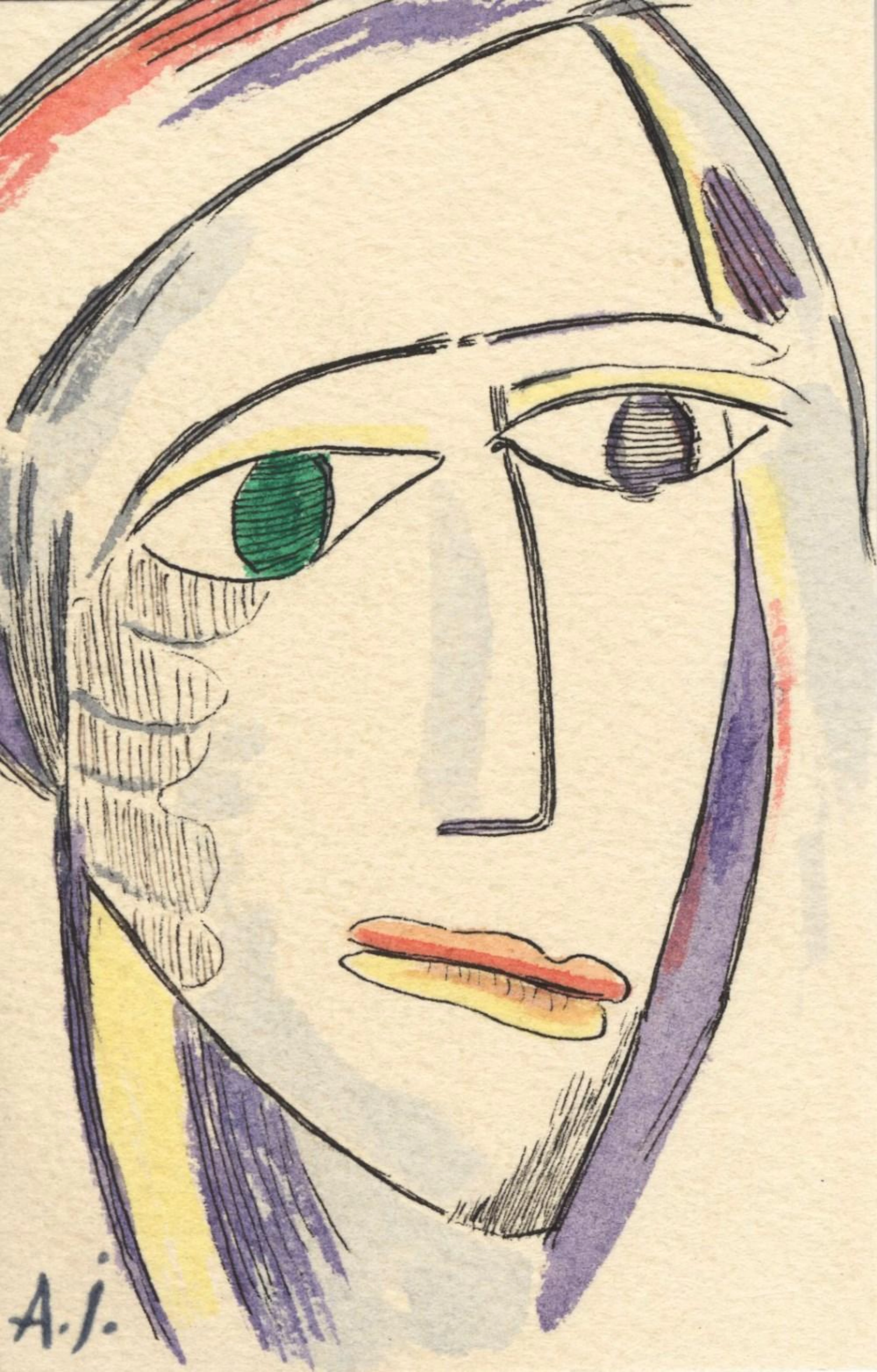 ALEXEJ VON JAWLENSKY [imputee] - Abstrakter Kopf...