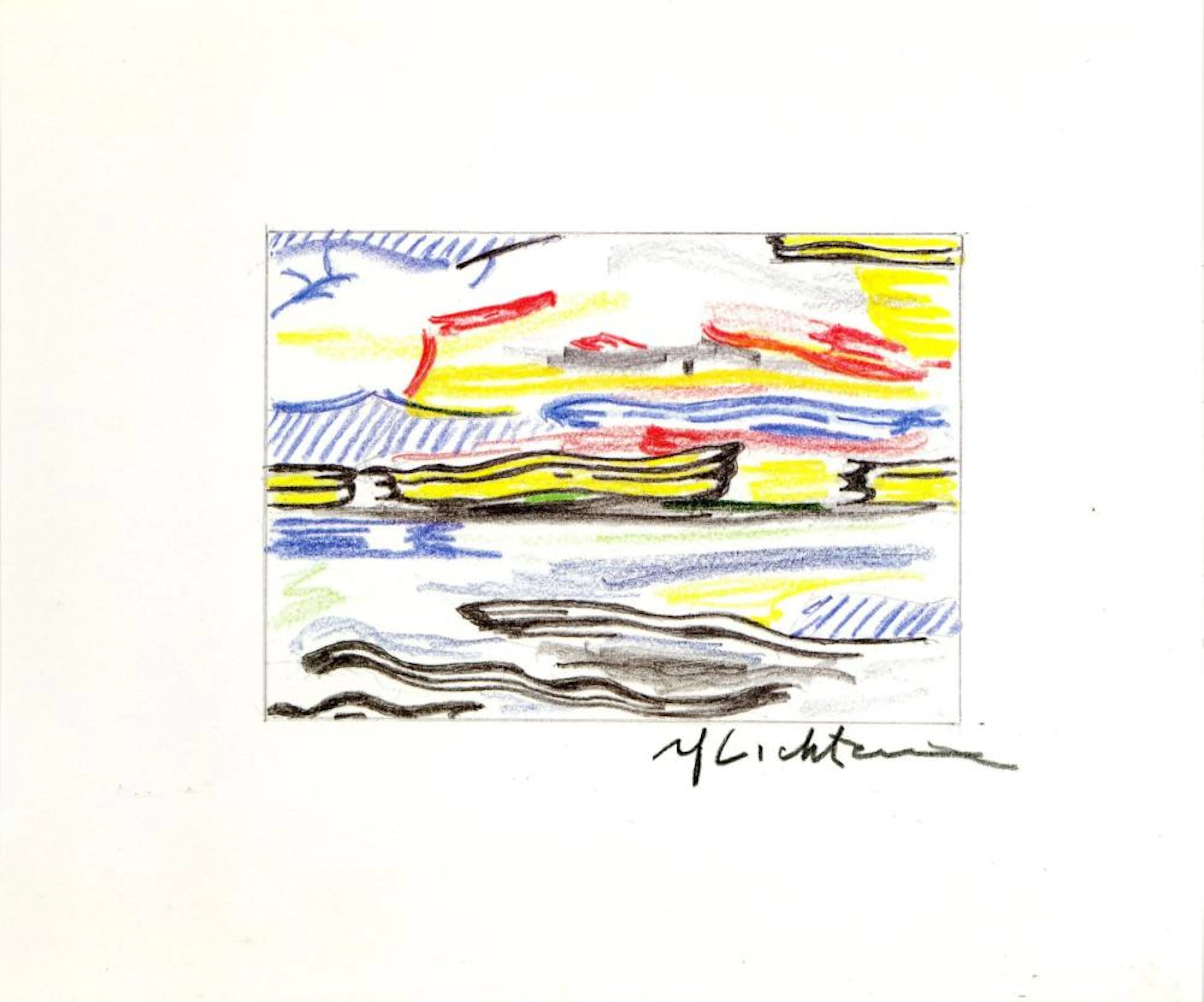 ROY LICHTENSTEIN - Sea and Sky - Color offset lithograph