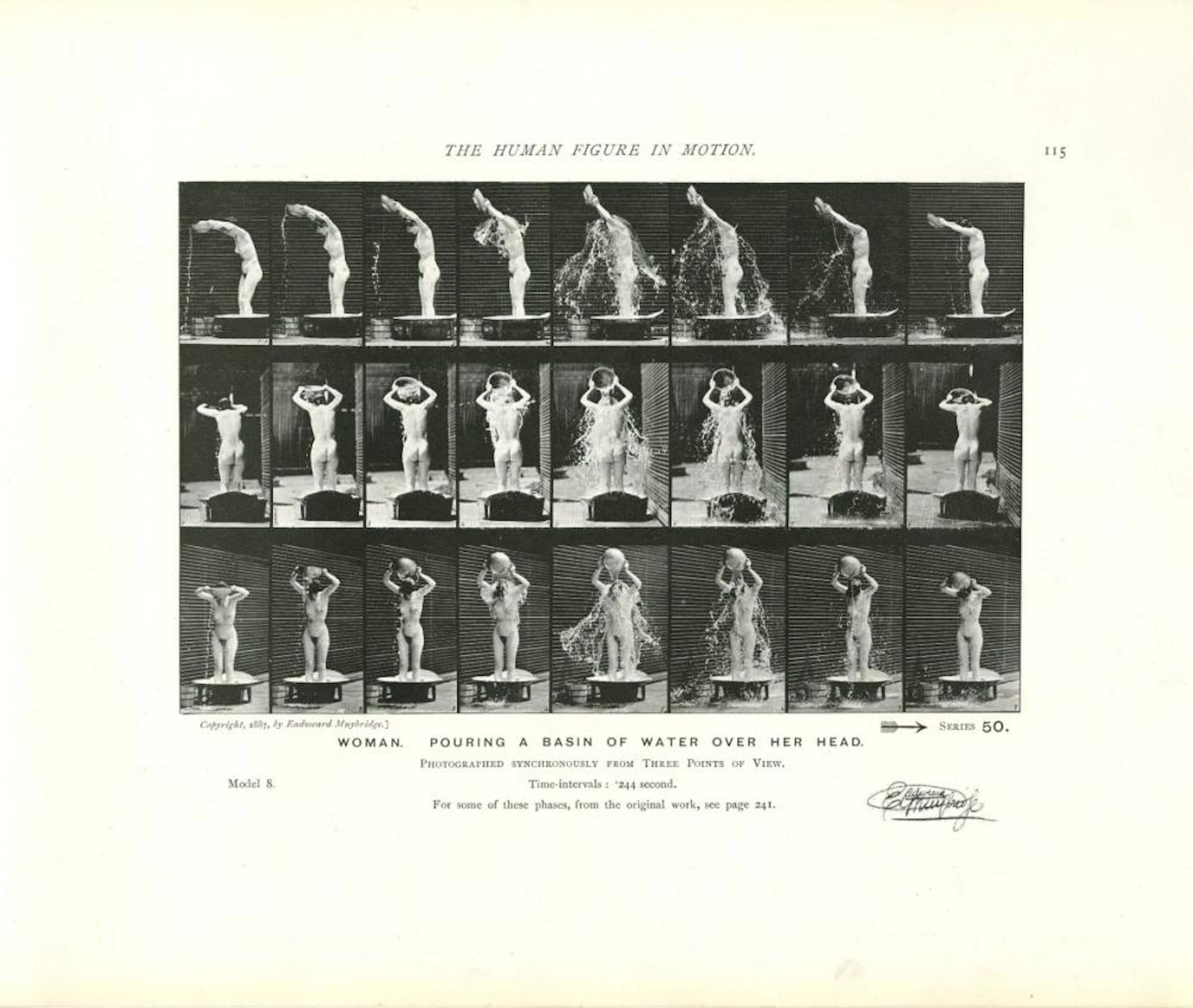 EADWEARD MUYBRIDGE - Woman: Pouring a Basin of Water over...