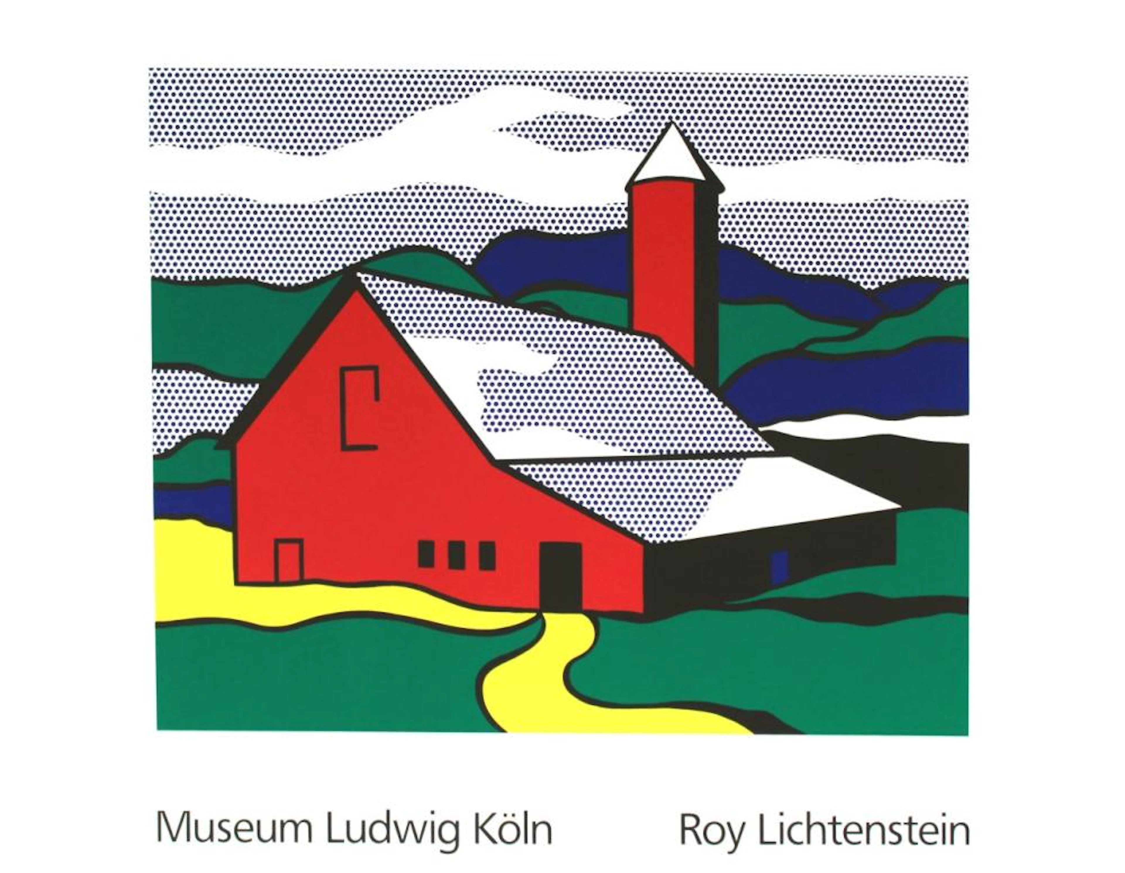 ROY LICHTENSTEIN - Red Barn II - Color silkscree