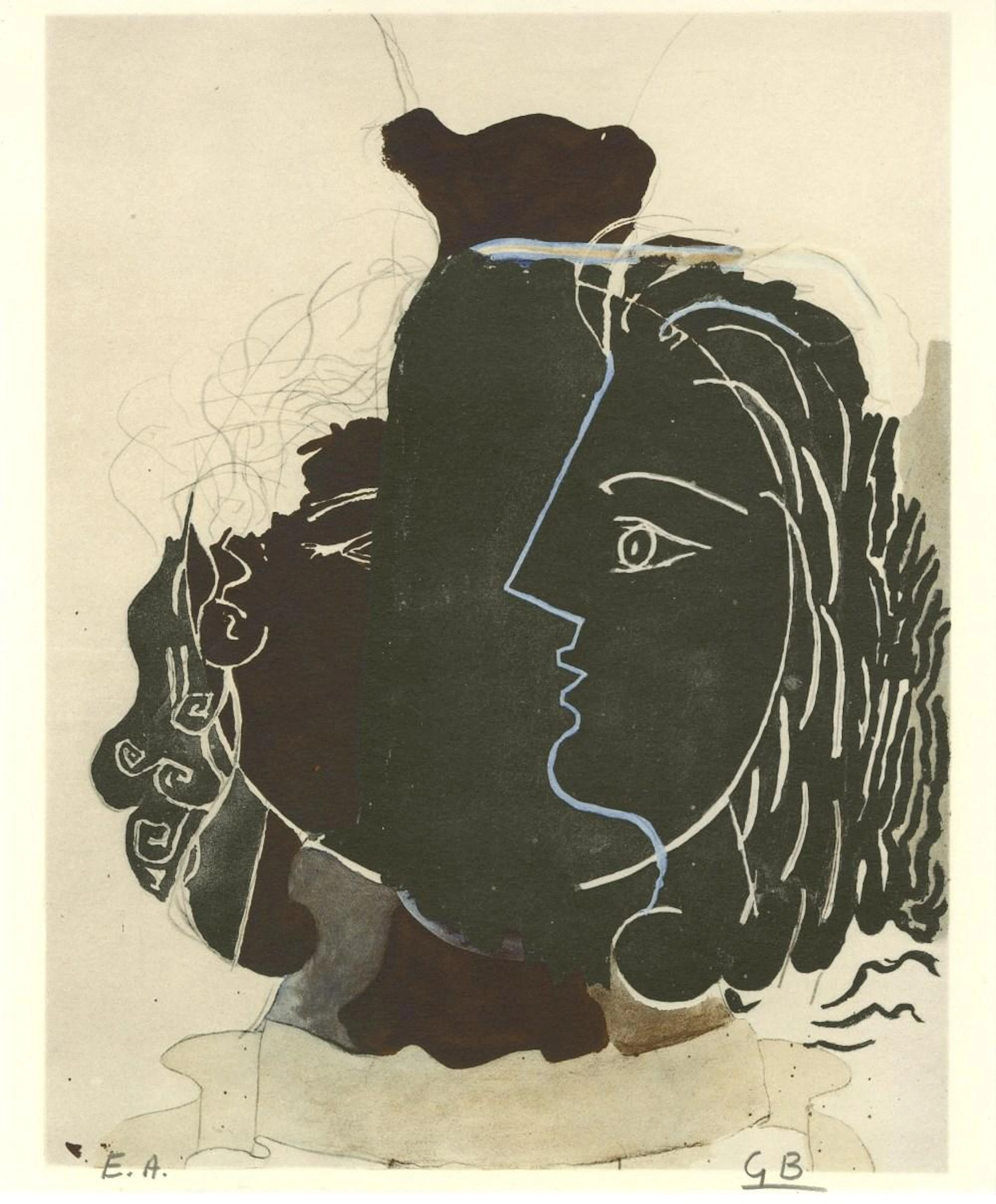 GEORGES BRAQUE - Tete Grecque - Original color collotype