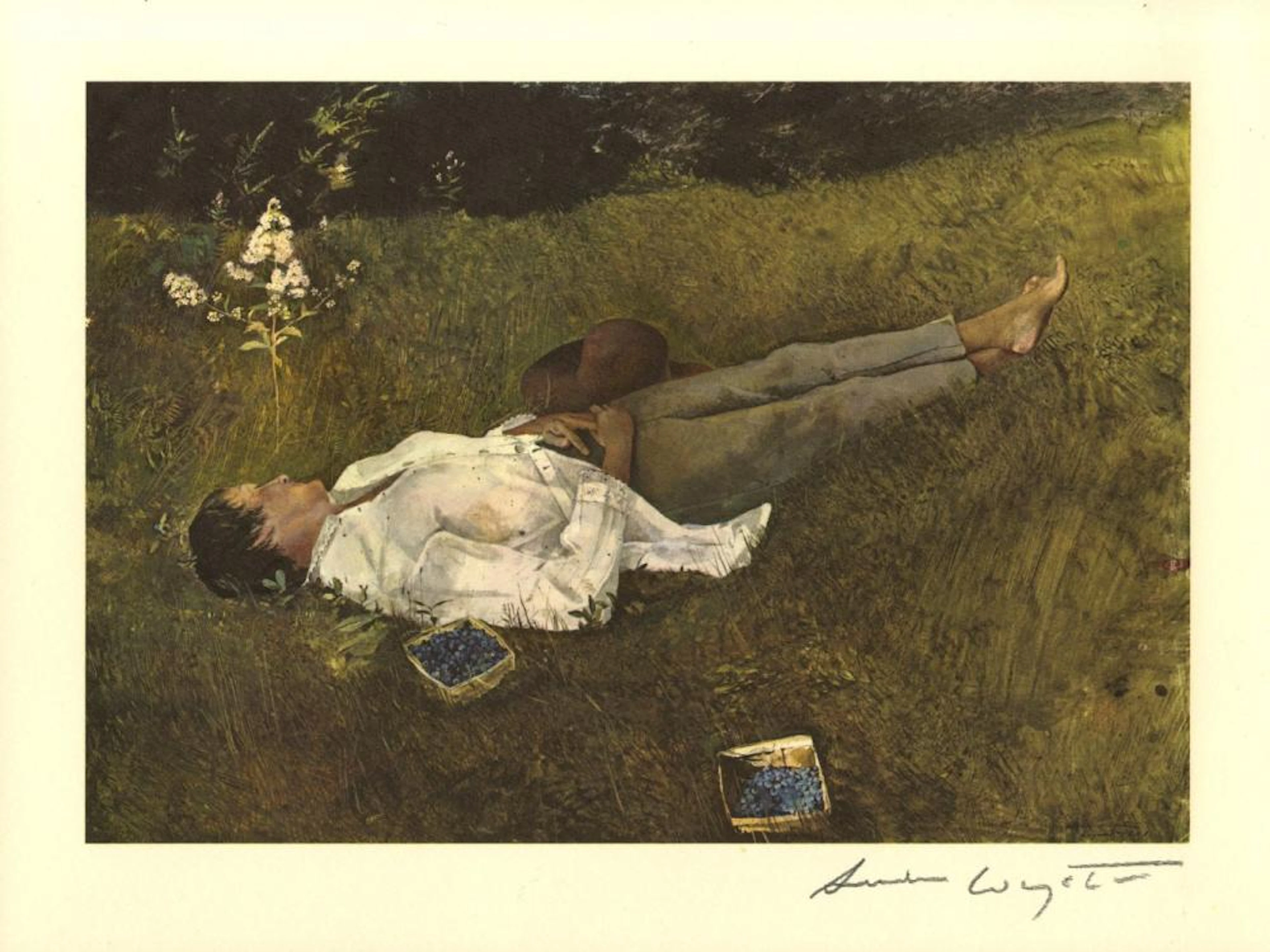 ANDREW WYETH - The Berry Picker - Color offset lithograph