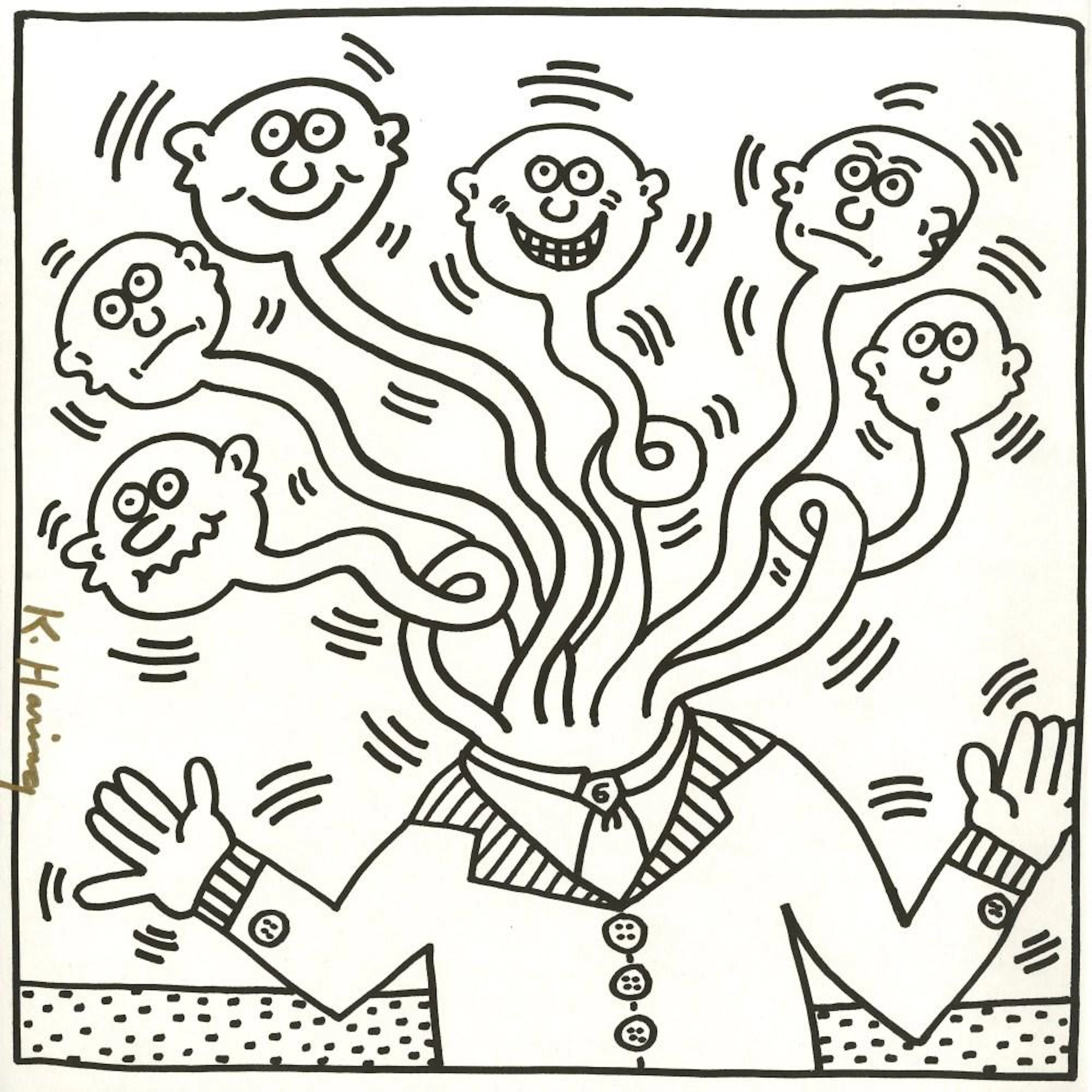 KEITH HARING - Six Necks - Lithograph