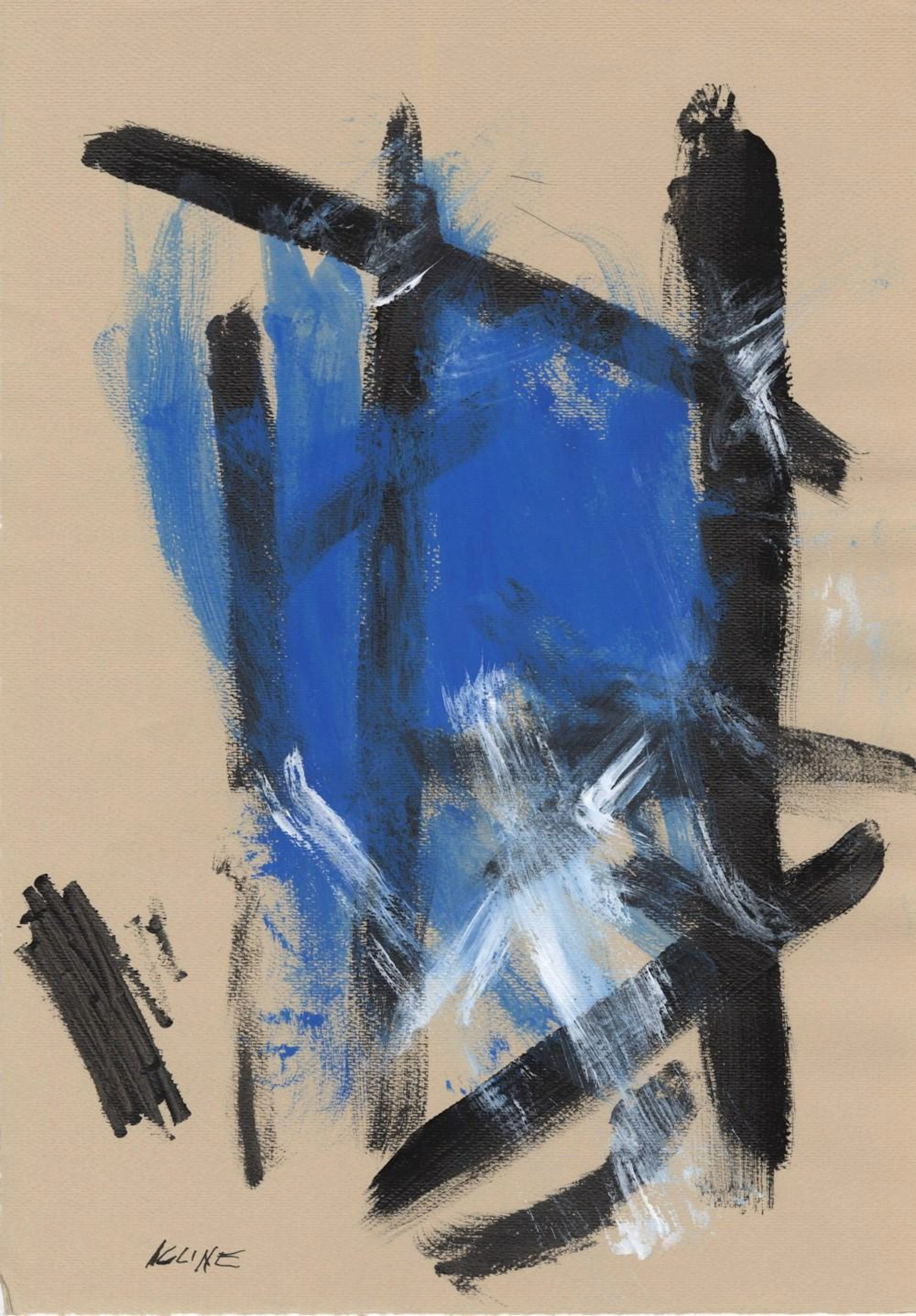 FRANZ KLINE - Composition - Oil on paper