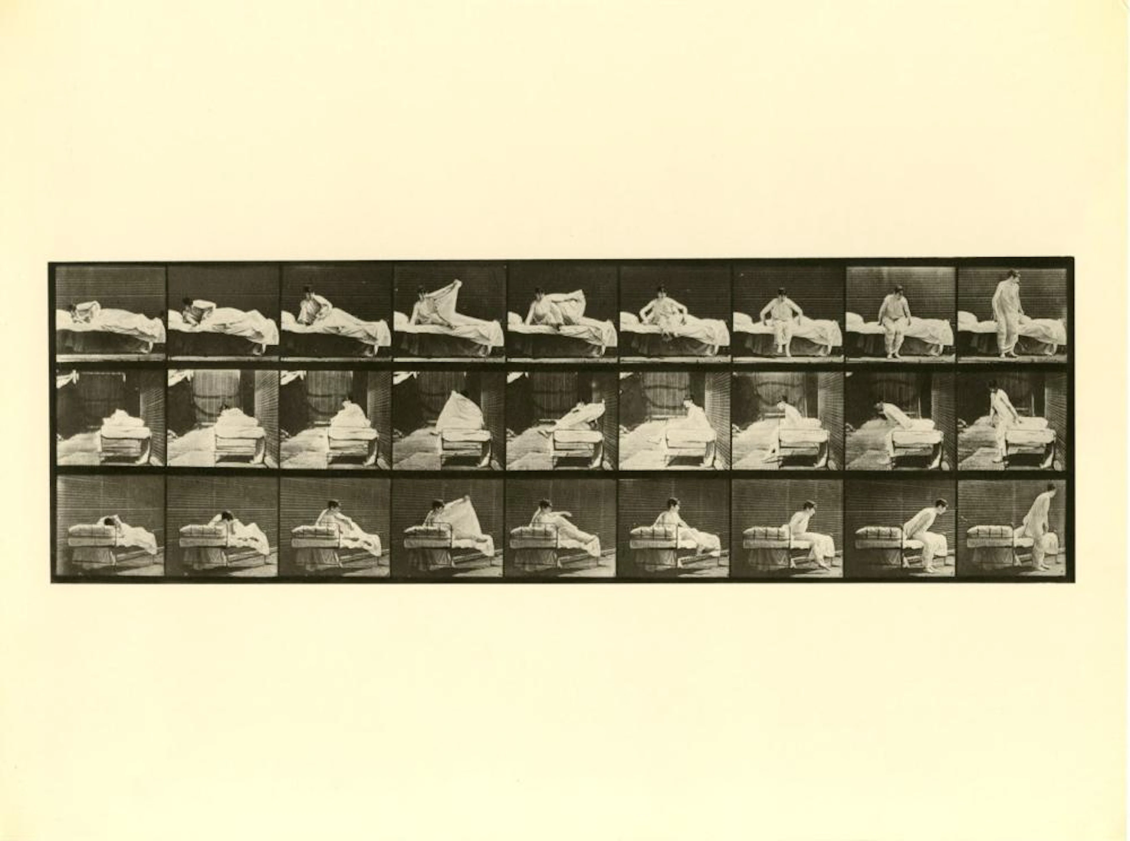 EADWEARD MUYBRIDGE [d'apres] - Woman Getting up from Bed - Original photogravure