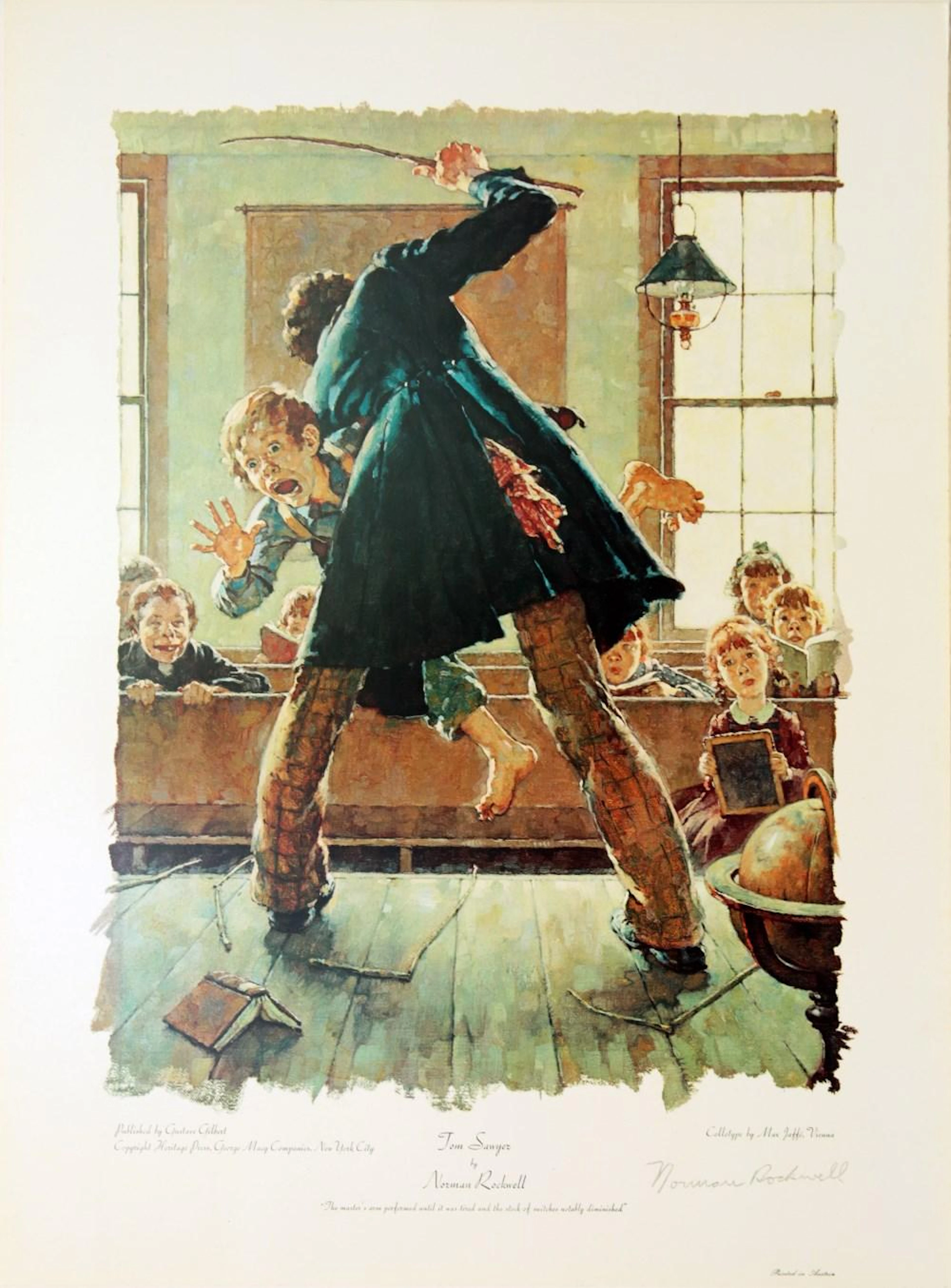 ORMAN ROCKWELL - Tom Sawyer: The Master's Arm? - Original color collotype