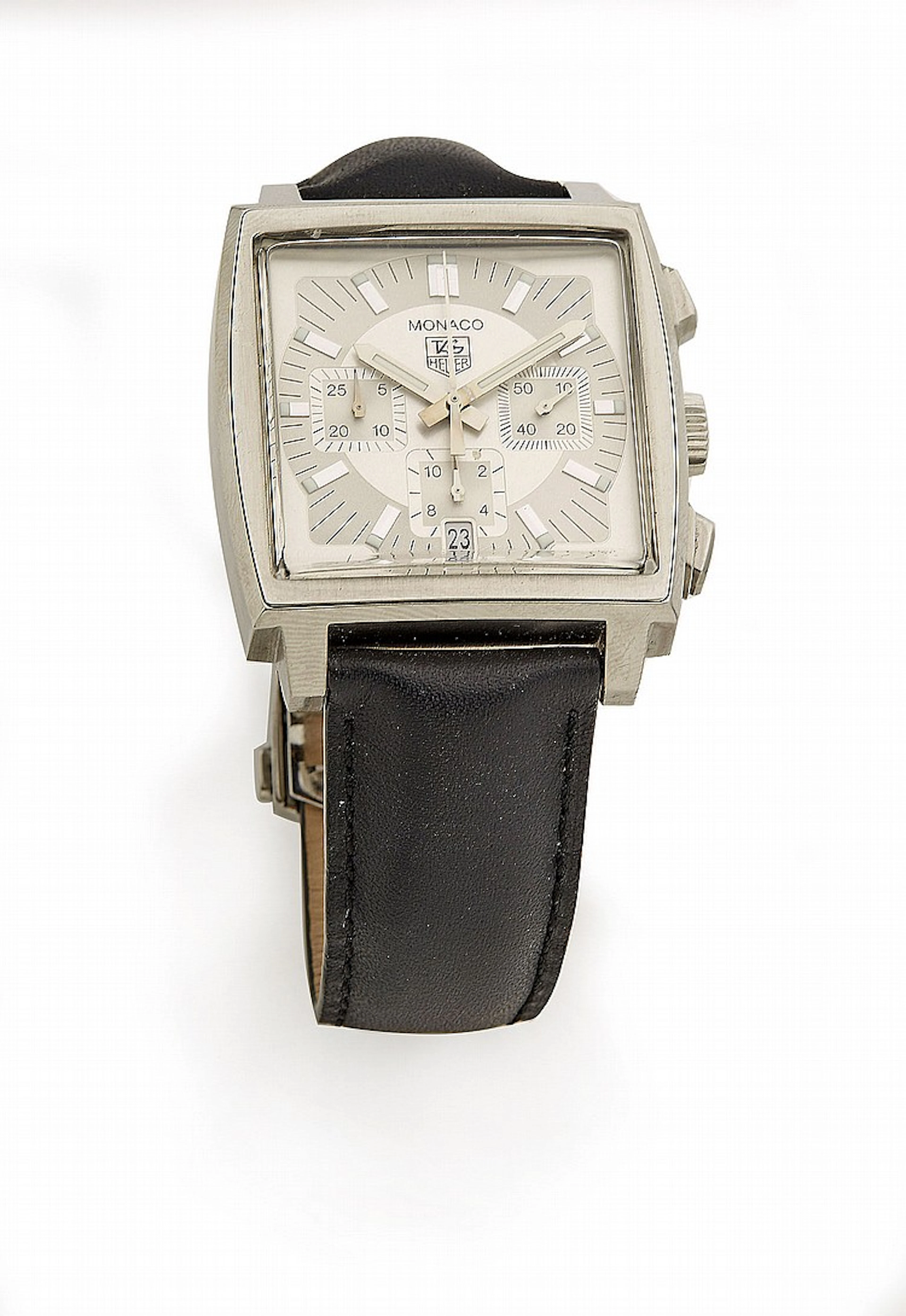 TAG HEUER Monaco , Montre Chronographe bracelet d homme en acier, boitier,