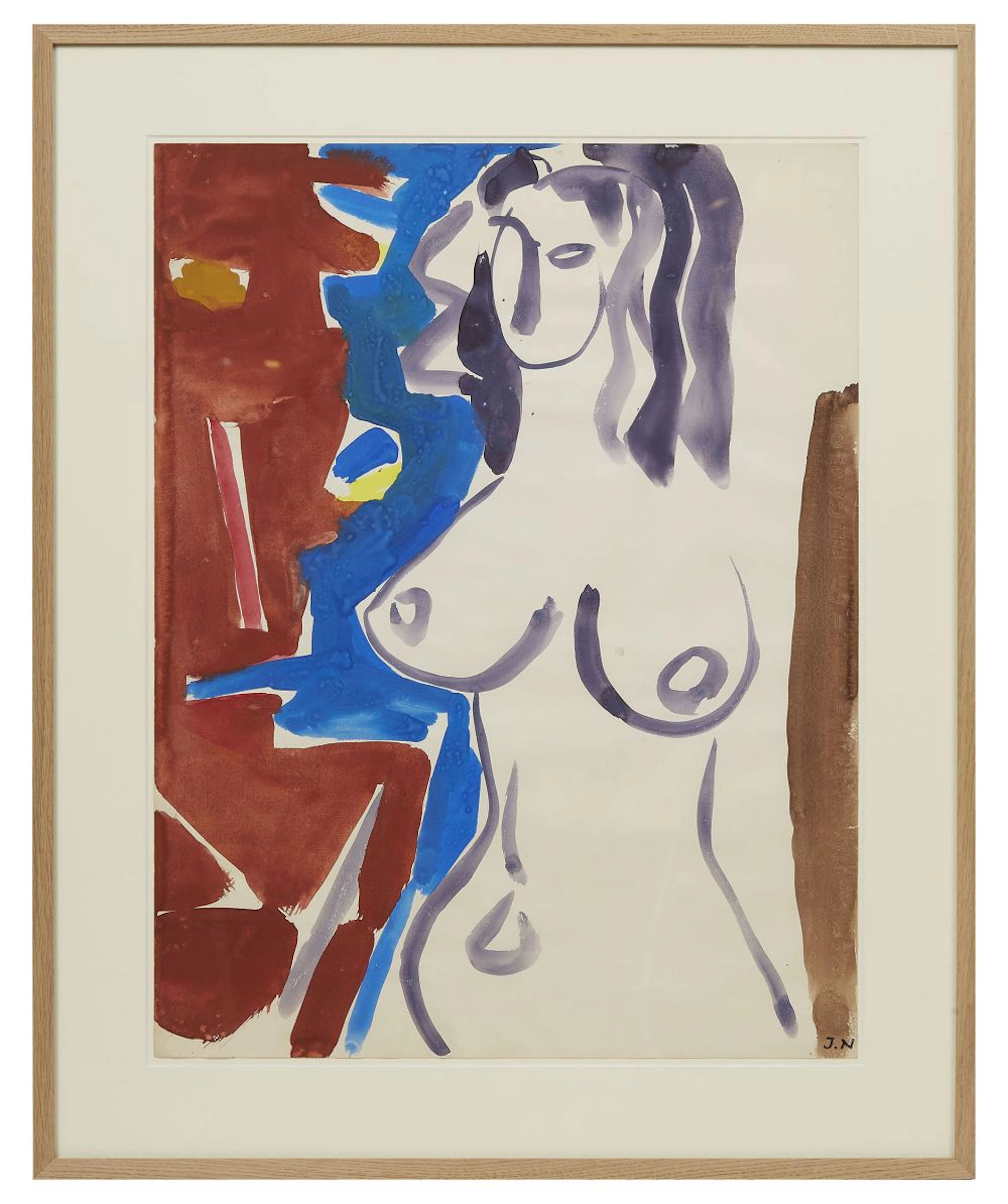 Jacques NESTLÉ (1907-1991) Nu Gouache monogrammée du cachet en bas à droite
