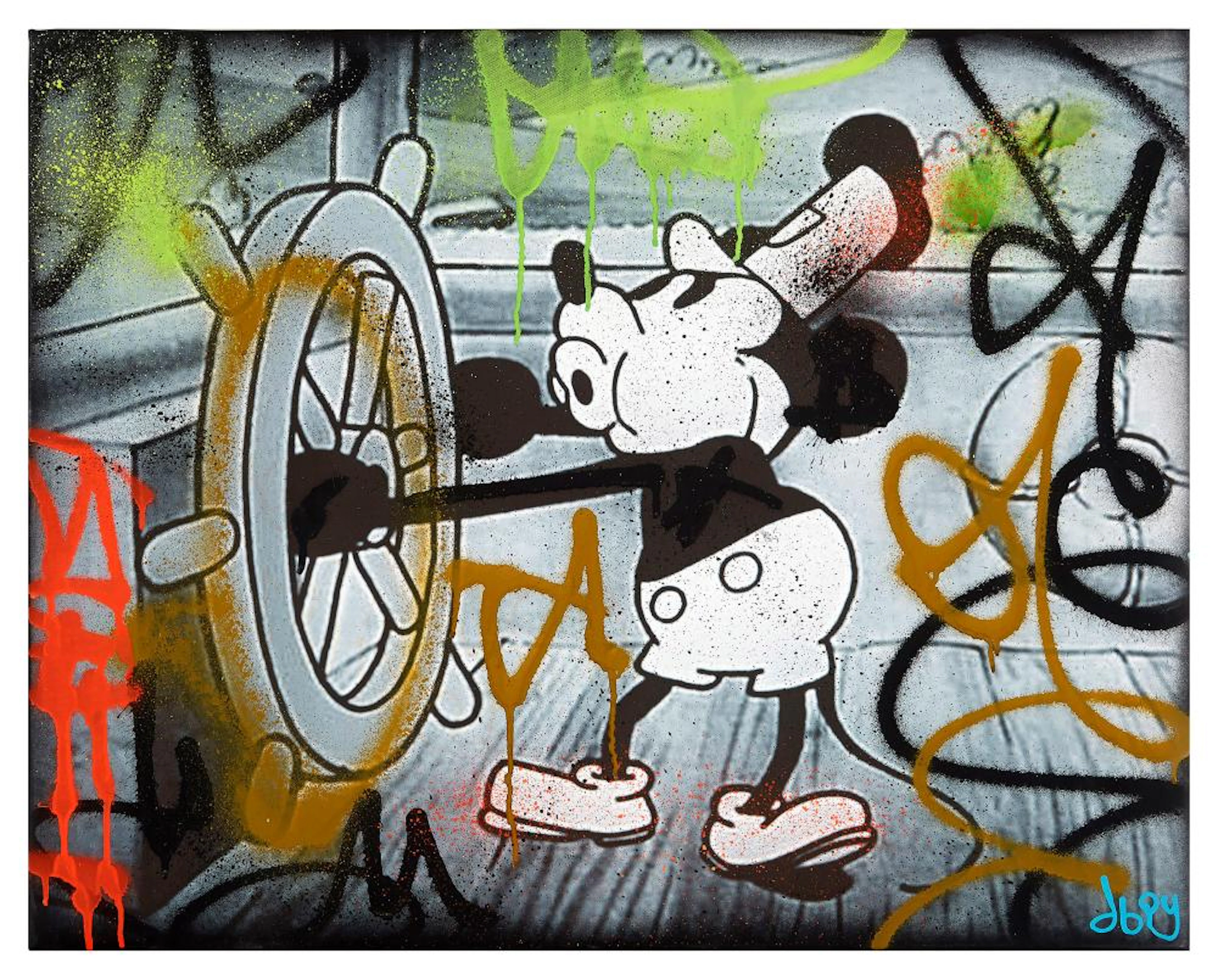 DILLON BOY (1979) Steamboat Willie, 2010 Technique mixte sur toile 61 x 76 cm