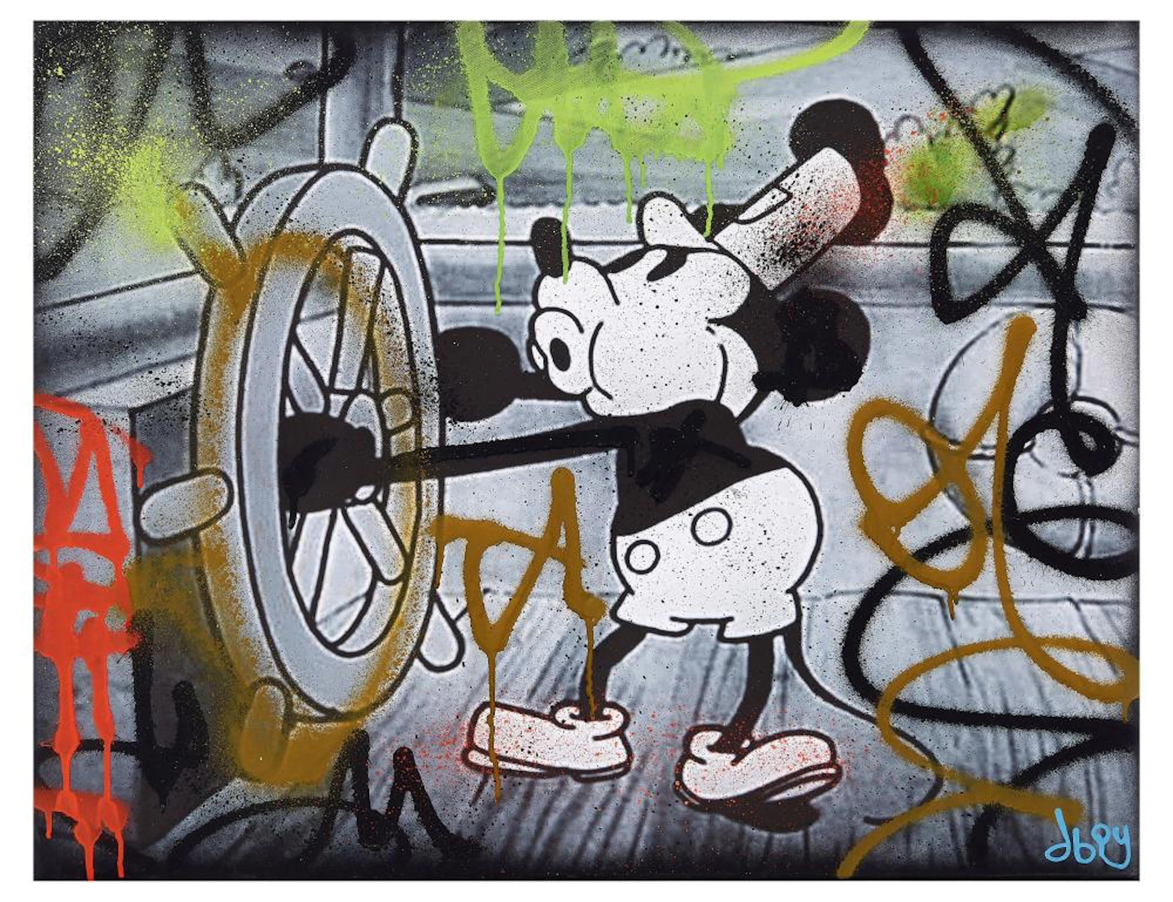 DILLON BOY (1979) Steamboat Willie, 2010 Technique mixte sur toile 61 x 76 cm