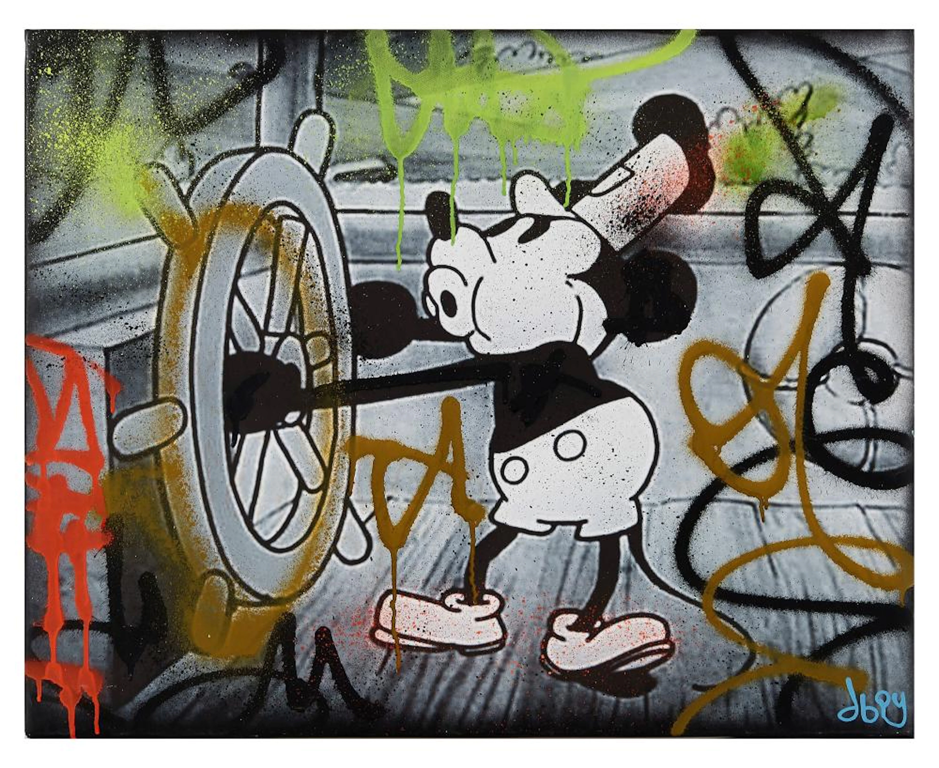 DILLON BOY (1979) Steamboat Willie, 2010 Technique mixte sur toile 61 x 76