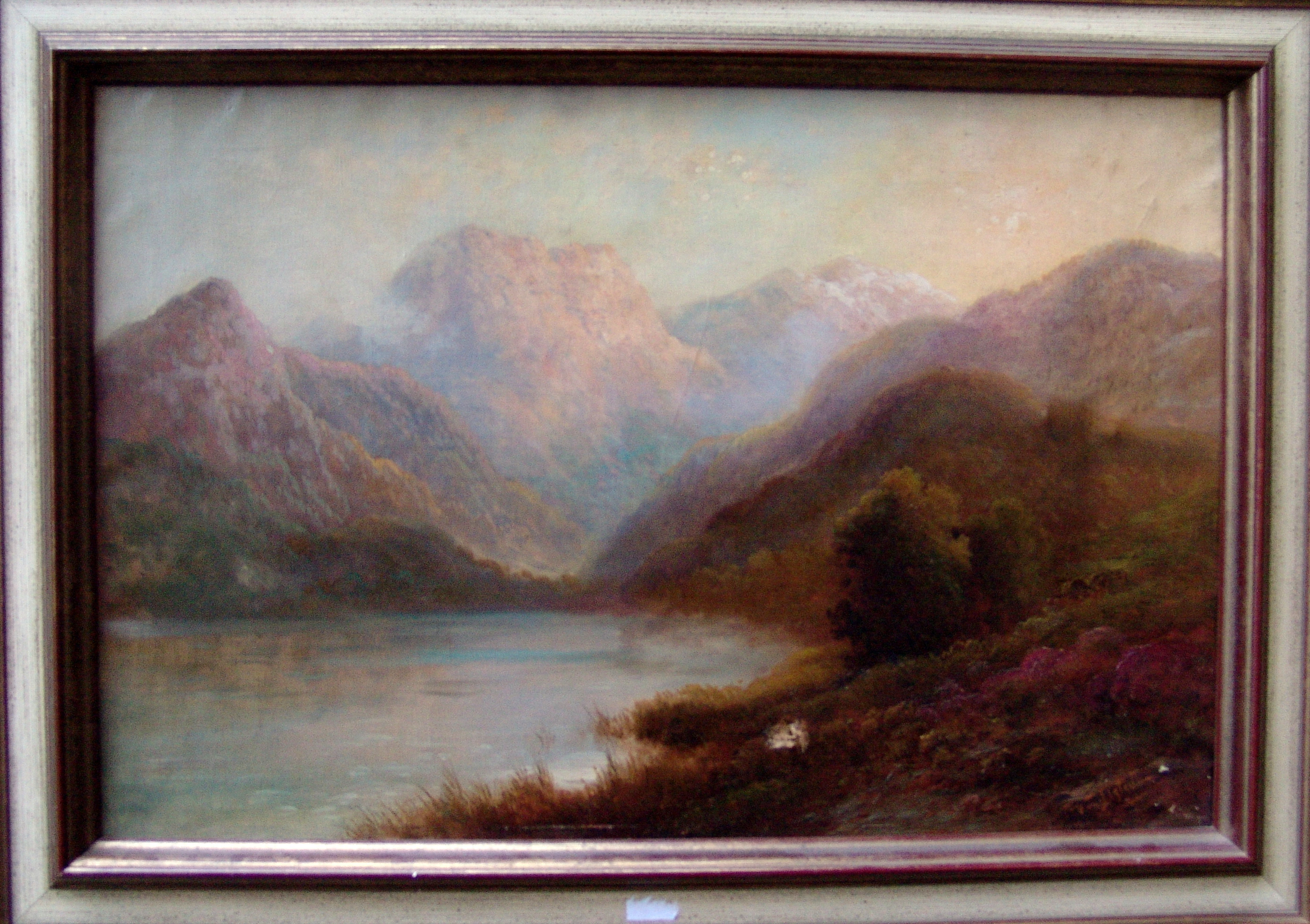 FREDERIK AHLSTEDT(1839 TURKU -1901 PARGAS FINNLAND) NACHFOLGER. "Abendsonne am Fjord".