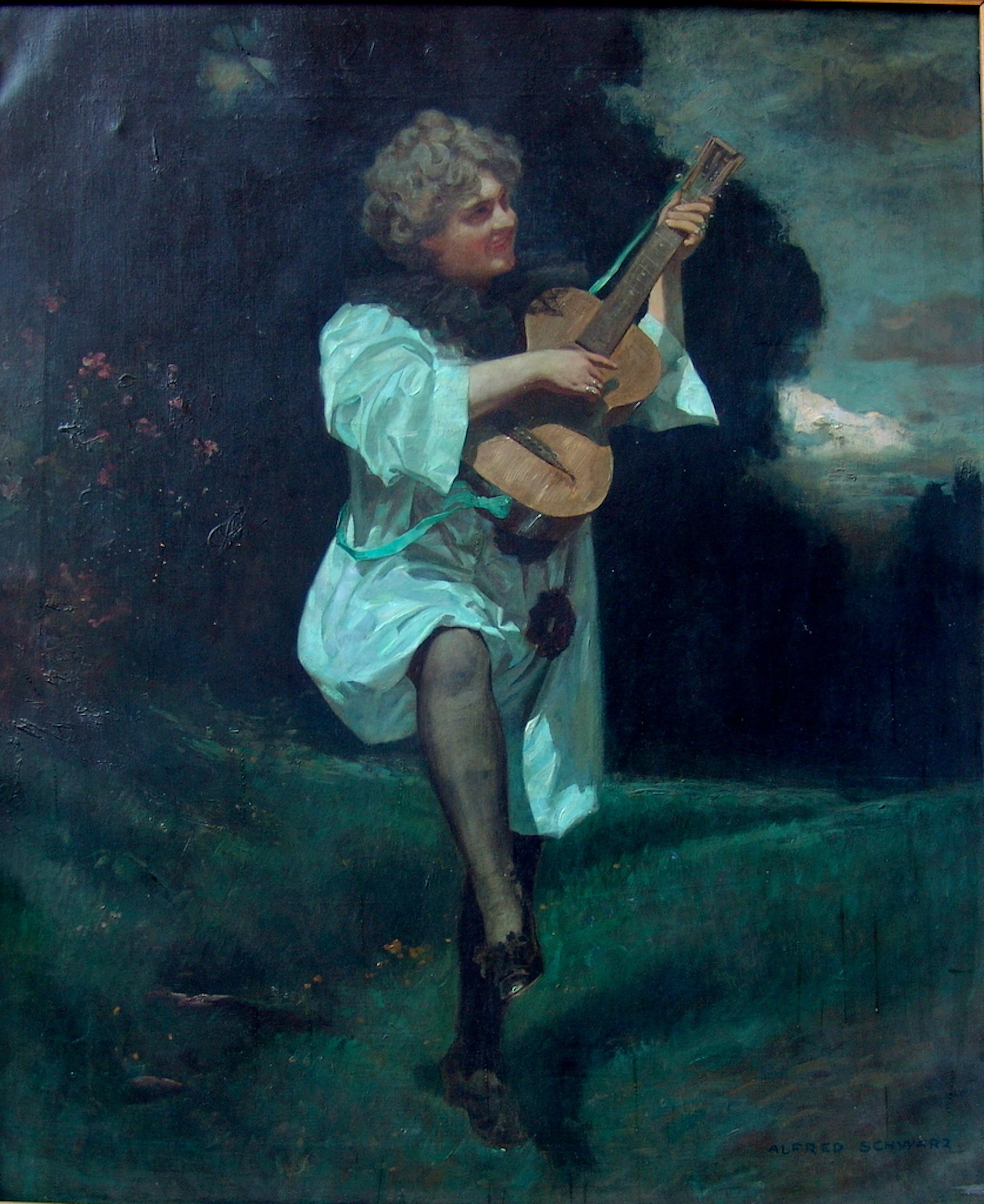 ALFRED SCHWARZ 1867 BERLIN - 1951 IN SAULGAU. Porträt einer Berliner Schauspielerin als Pierot um 1930.