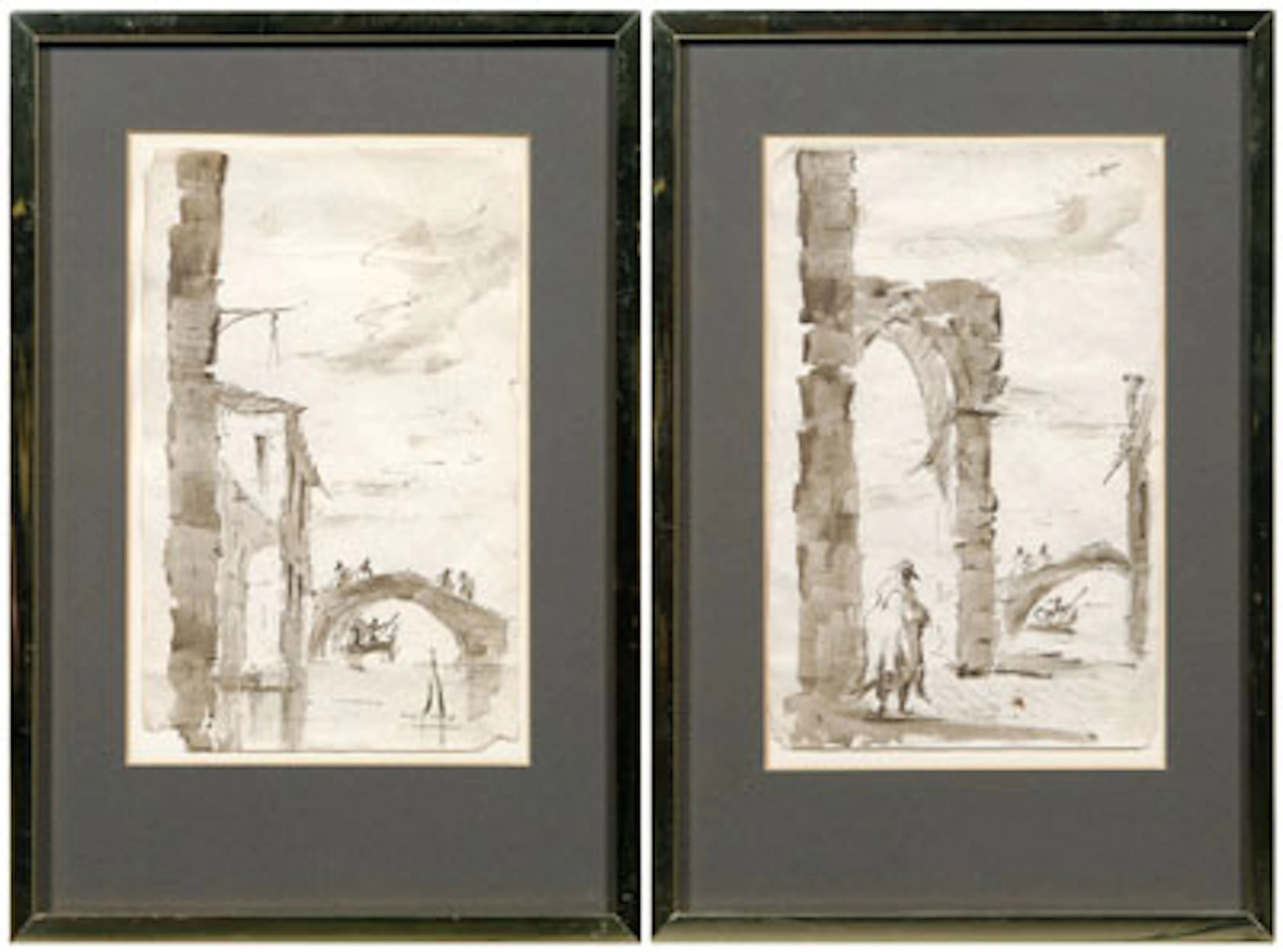 Two drawings, follower of Guardi: