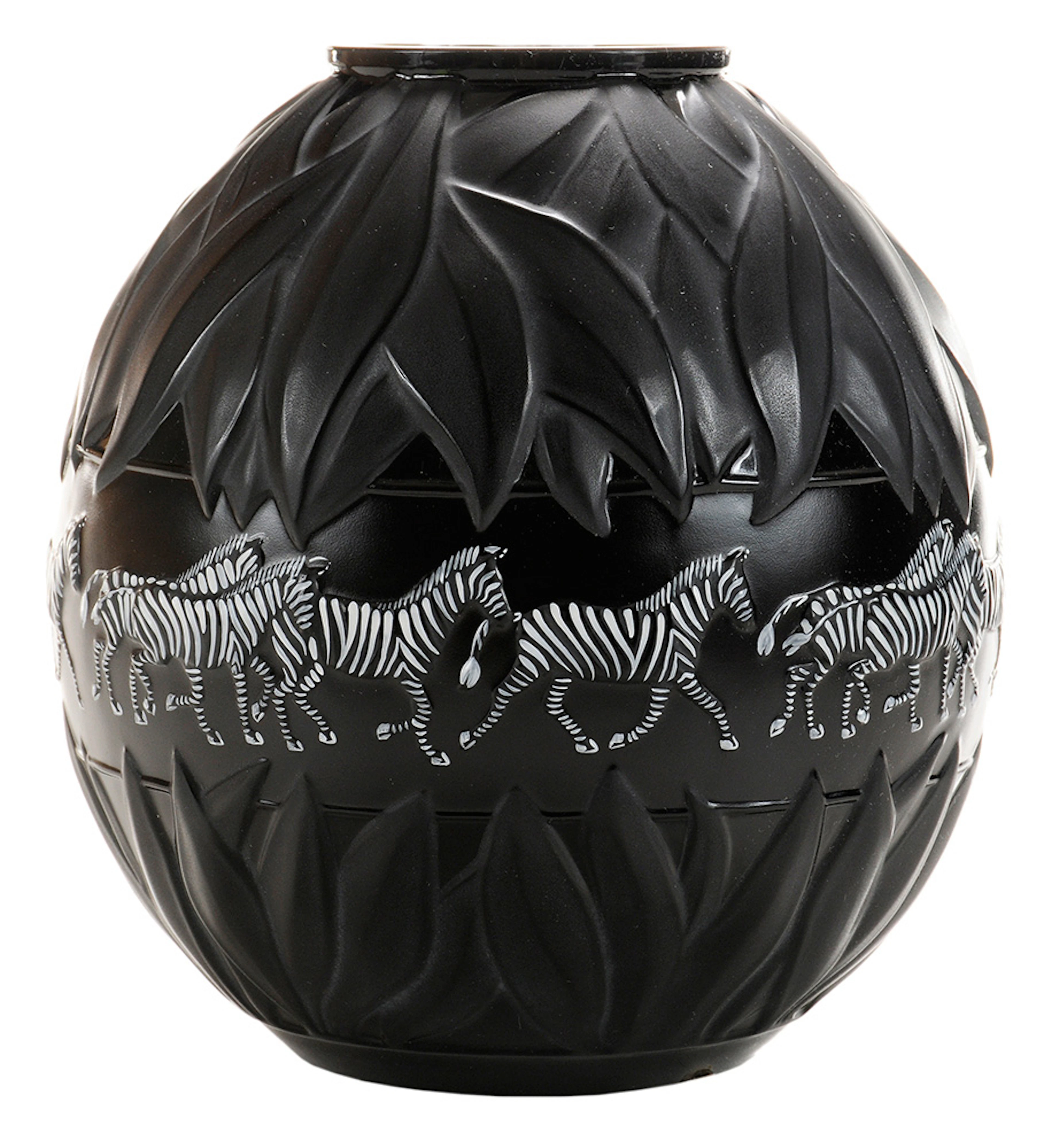 Lalique France Tanzania Zebra Vase