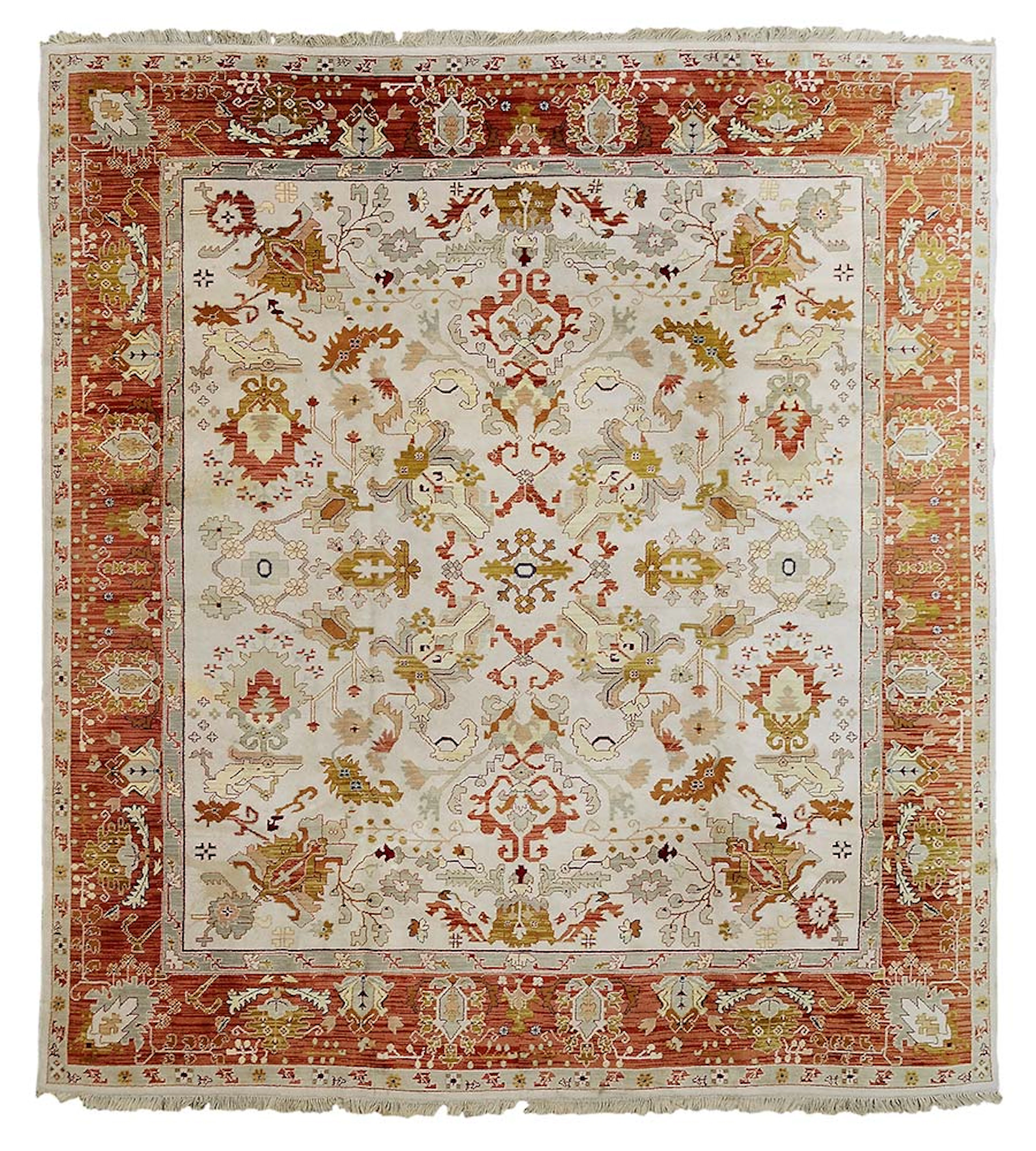 Ivory Field Oushak Style Carpet