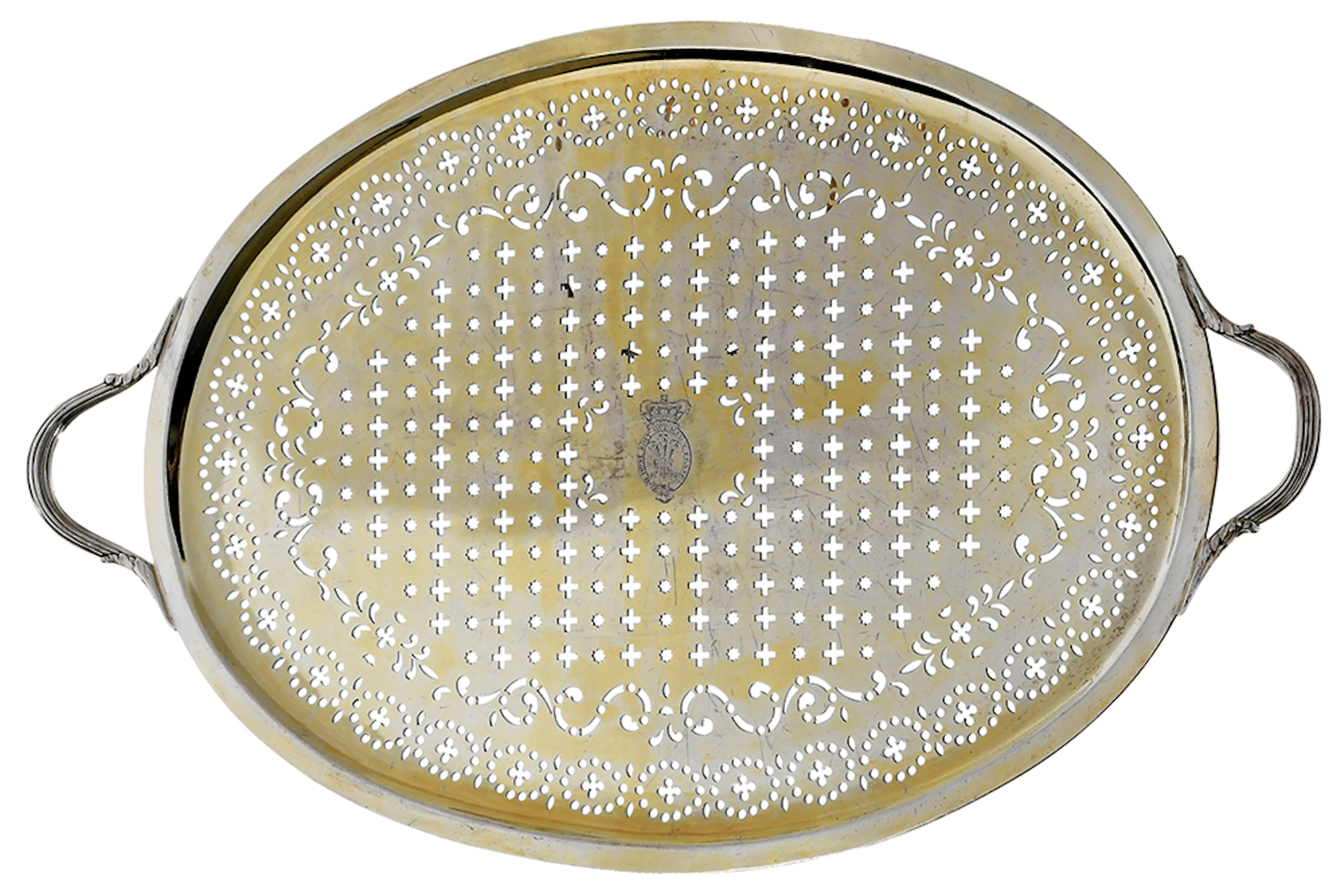 Paul Storr English Silver Pierced Mazarine/Tray
