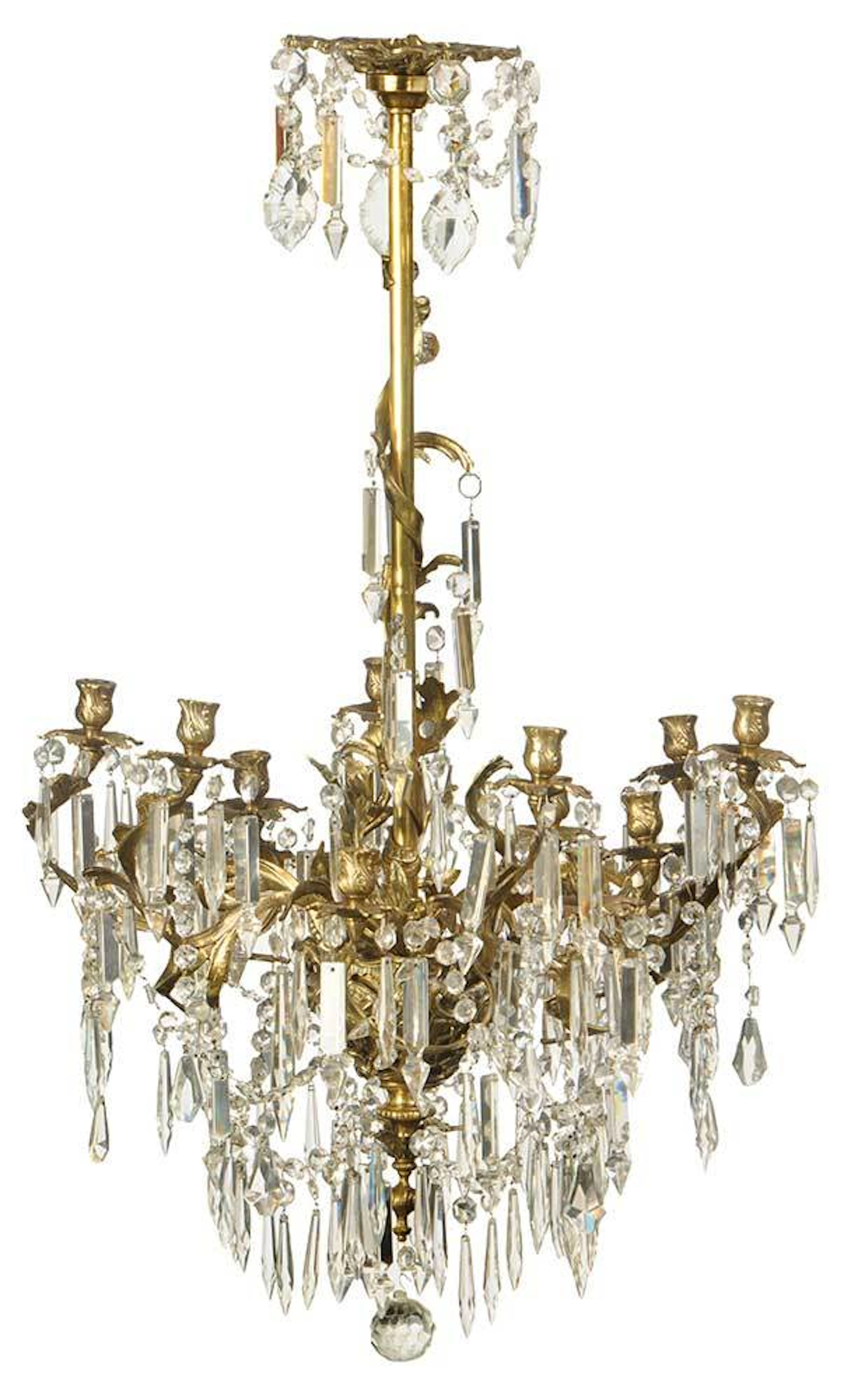 Louis XV Style Bronze Crystal Chandelier