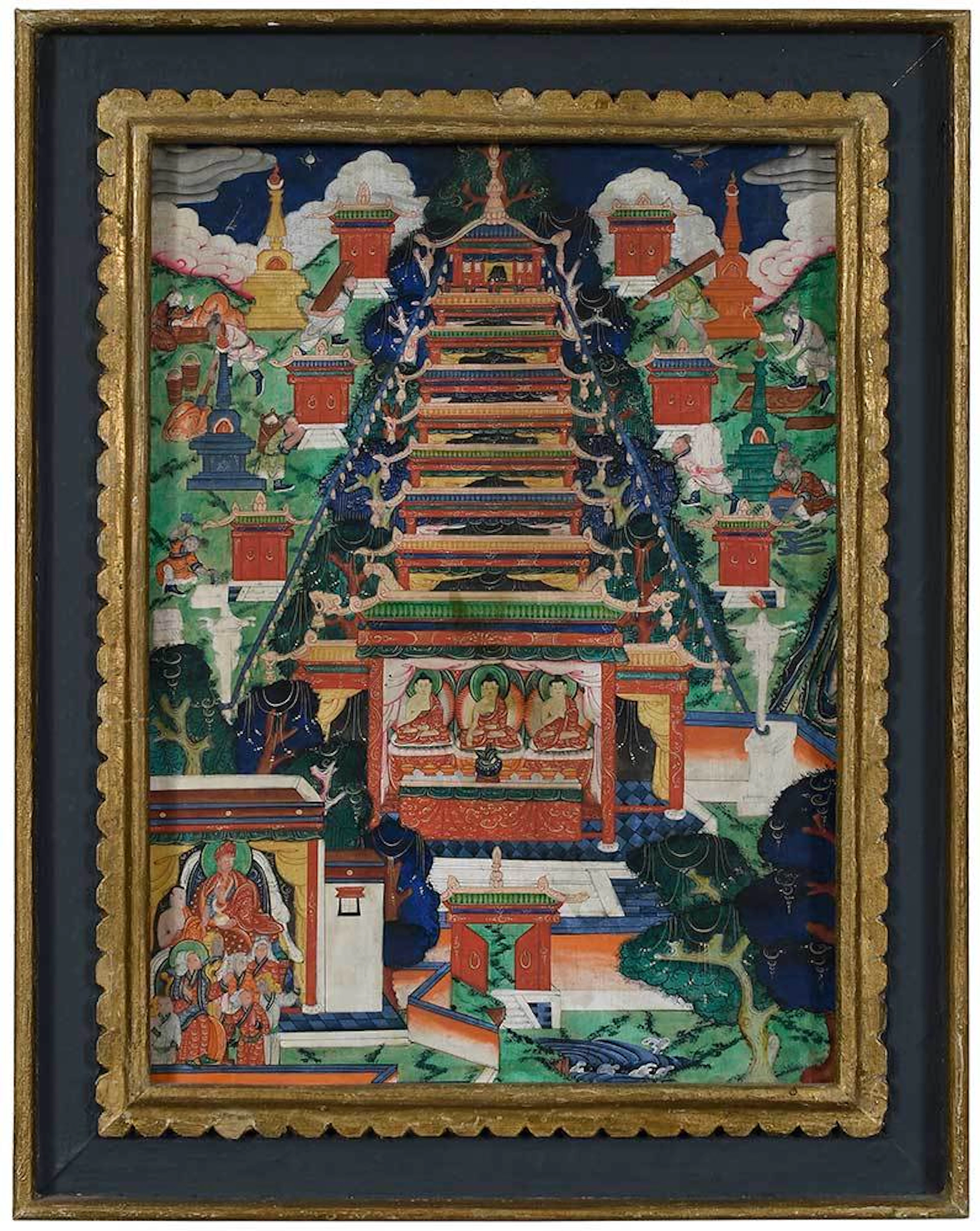 Framed Tibetan Thangka