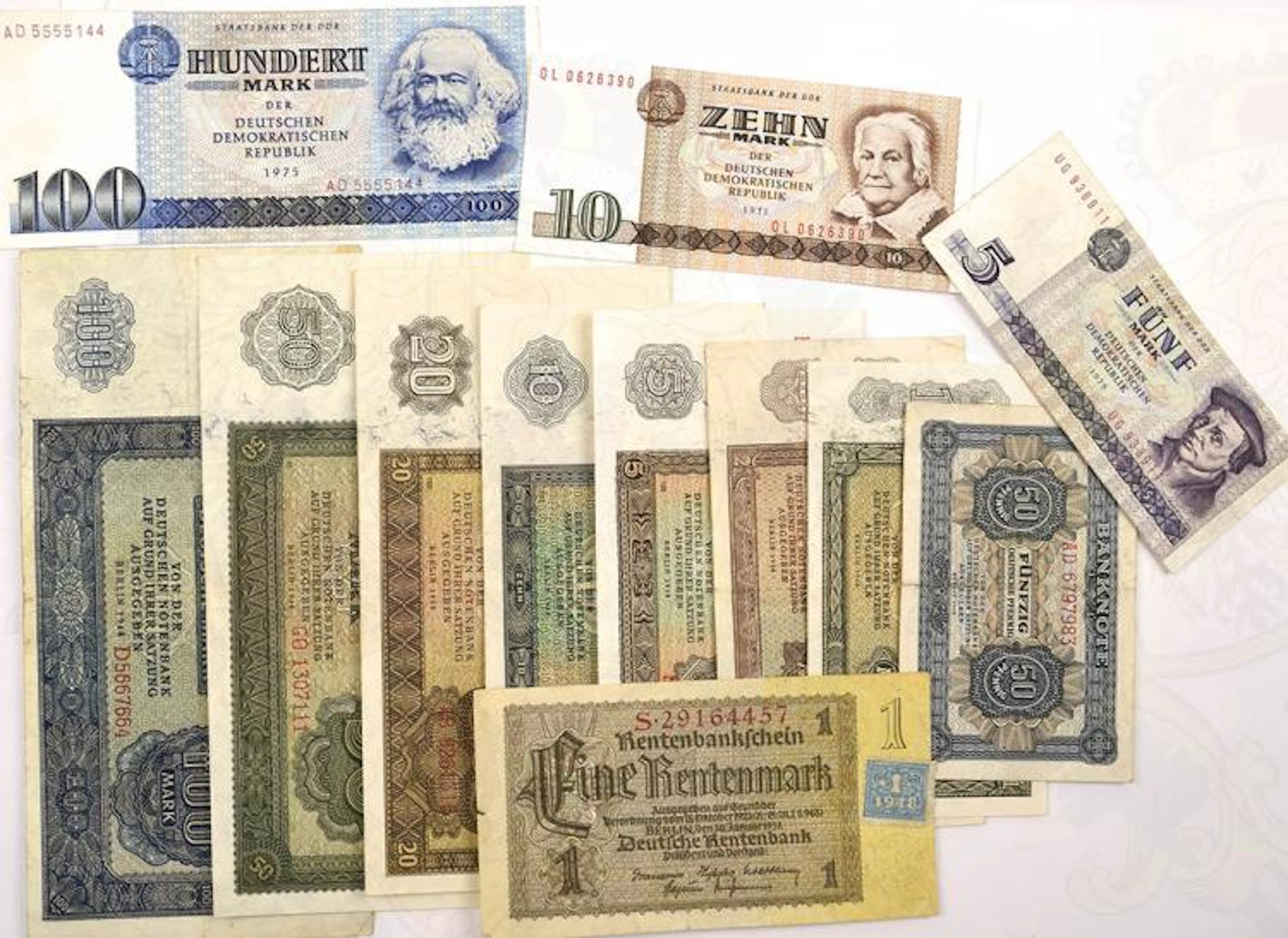 KONVOLUT GELDSCHEINE DDR