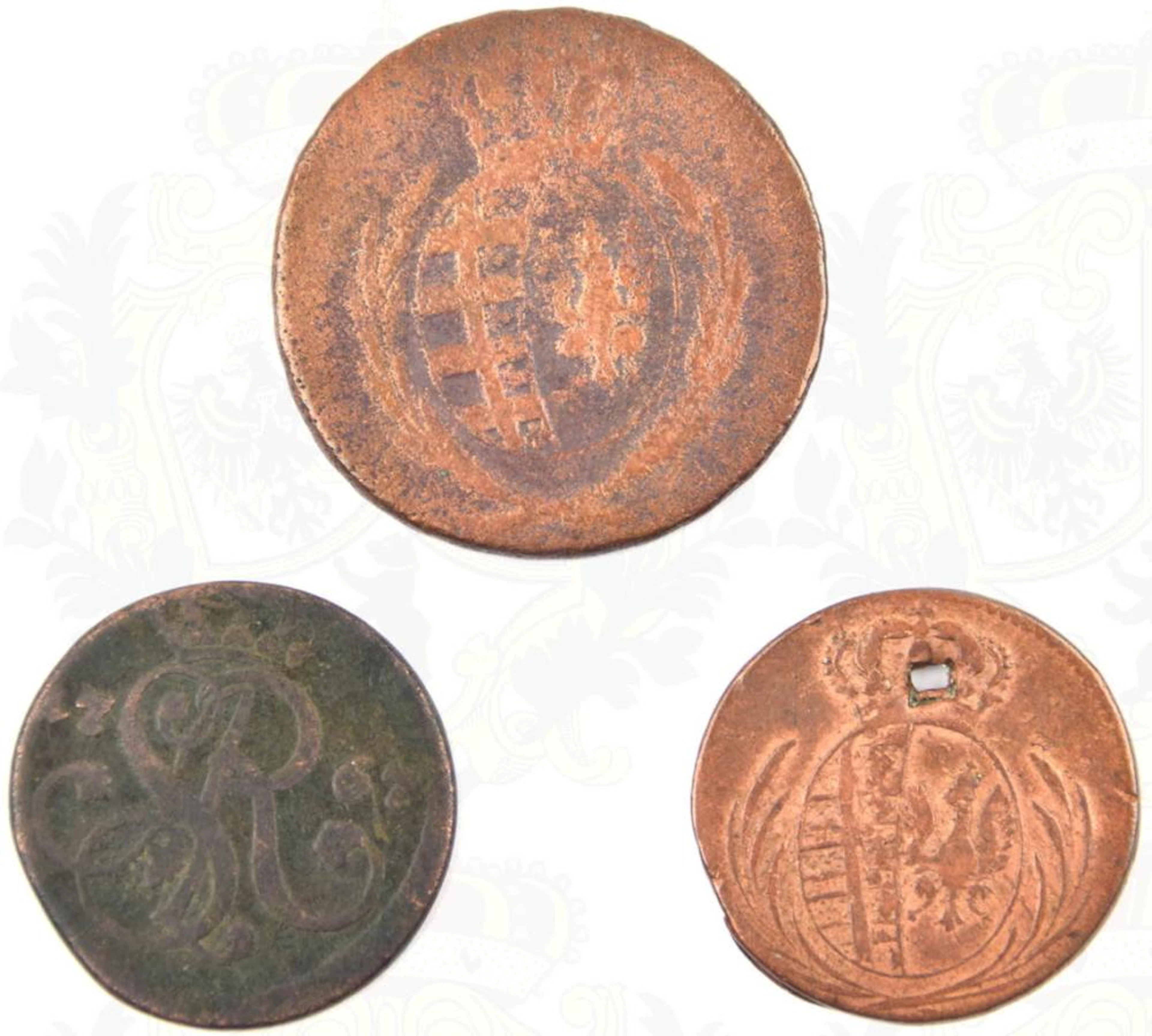 3 KUPFERMÜNZEN KÖNIGREICH POLEN