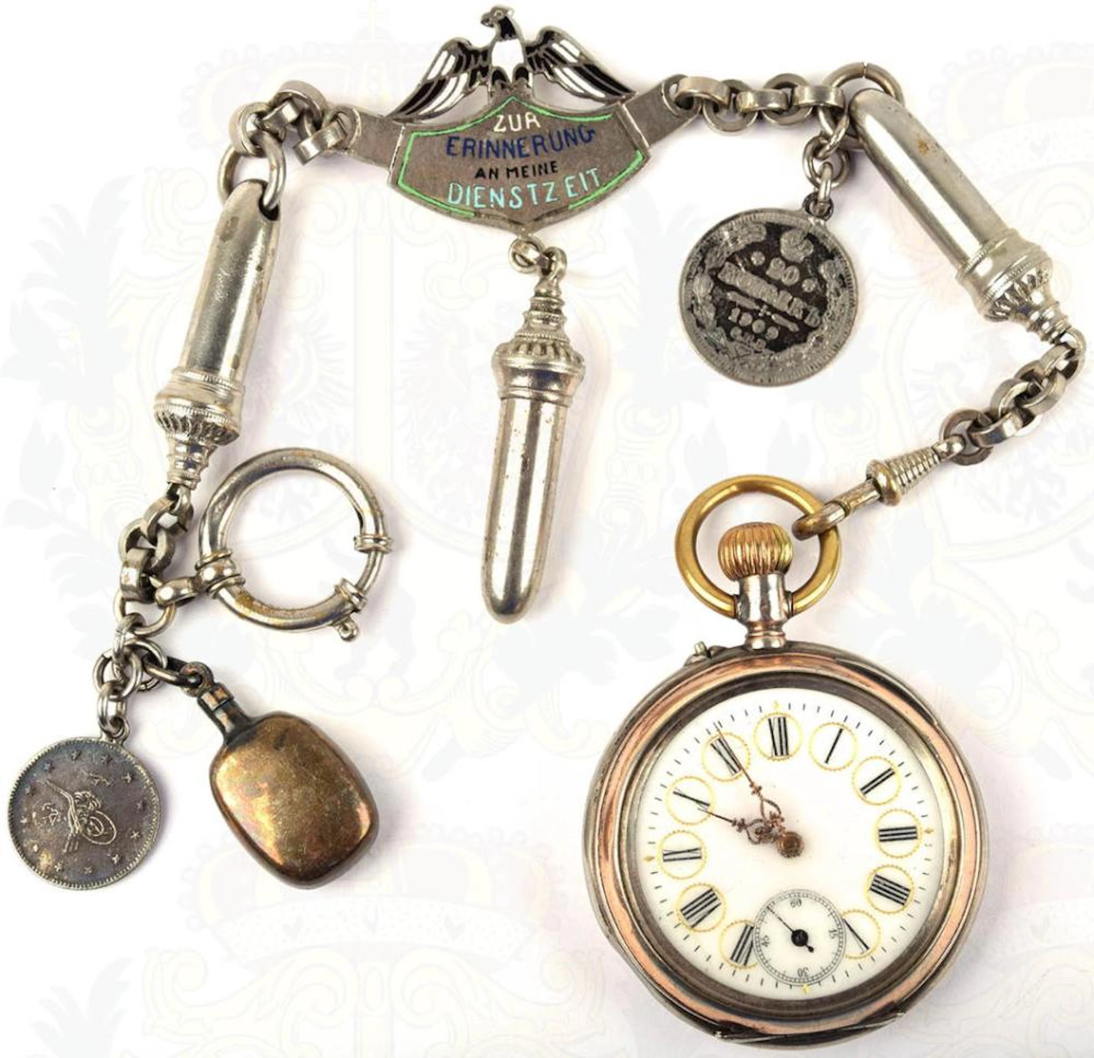 SILVER POCKET WATCH EMPEROR WILLIAM I - SILBER-TASCHENUHR KAISER WILHELM I.