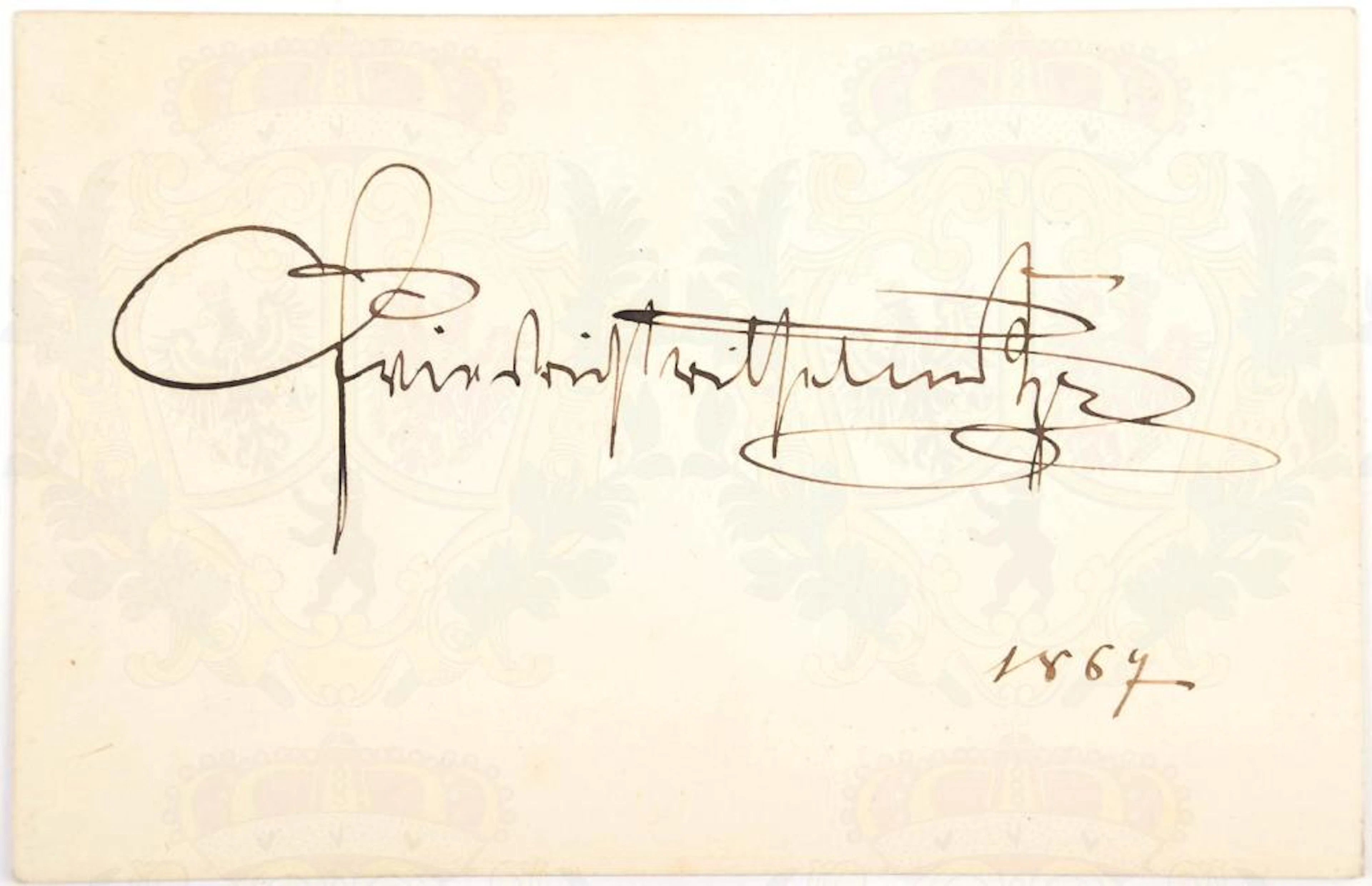 AUTOGRAPH OF FREDERICK III - FRIEDRICH III., (1831-1888), Dt. Kaiser 188