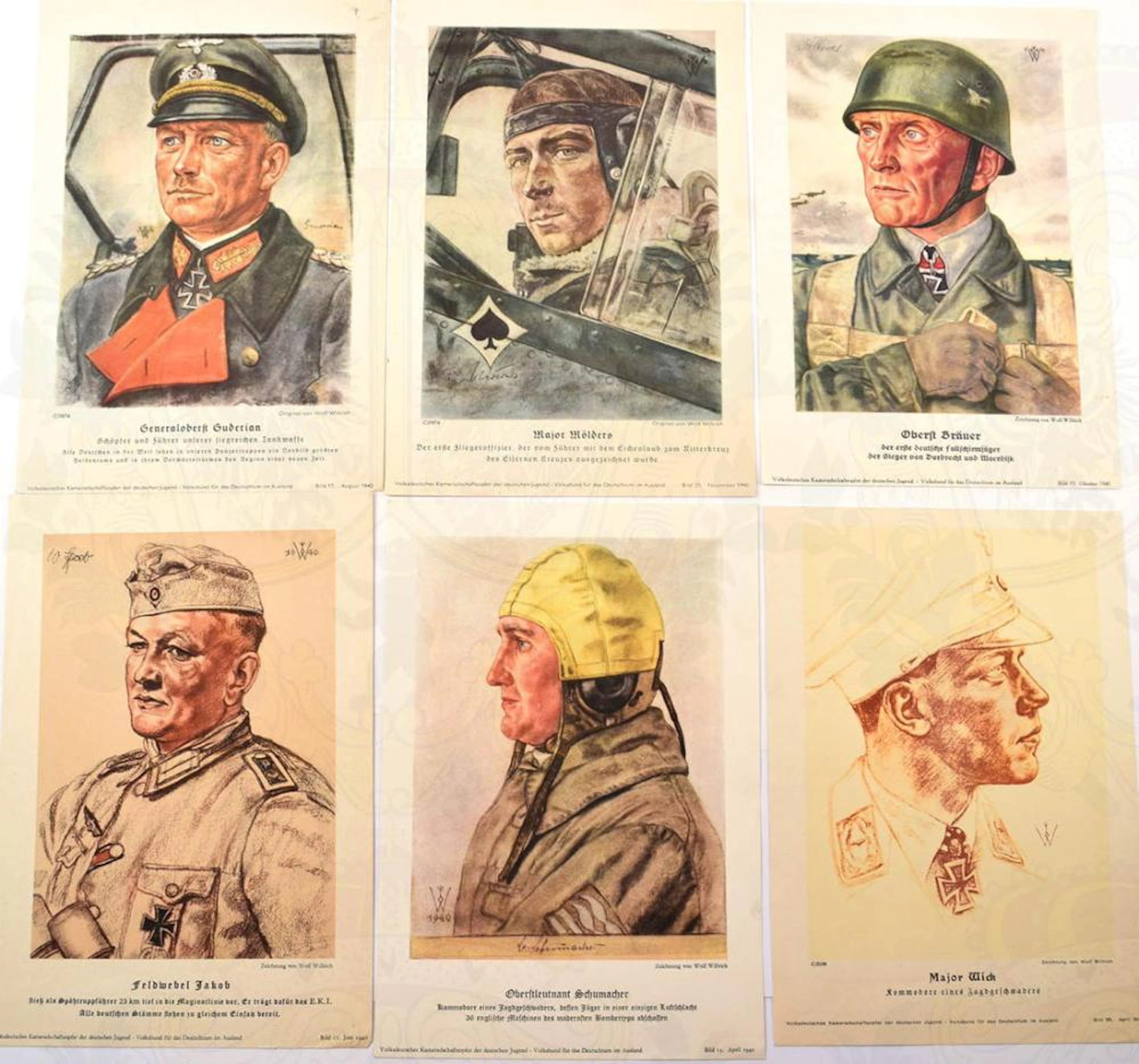 10 VDA-SPENDENBLÄTTER - 10 VDA DONATION PORTRAIT DRAWINGS