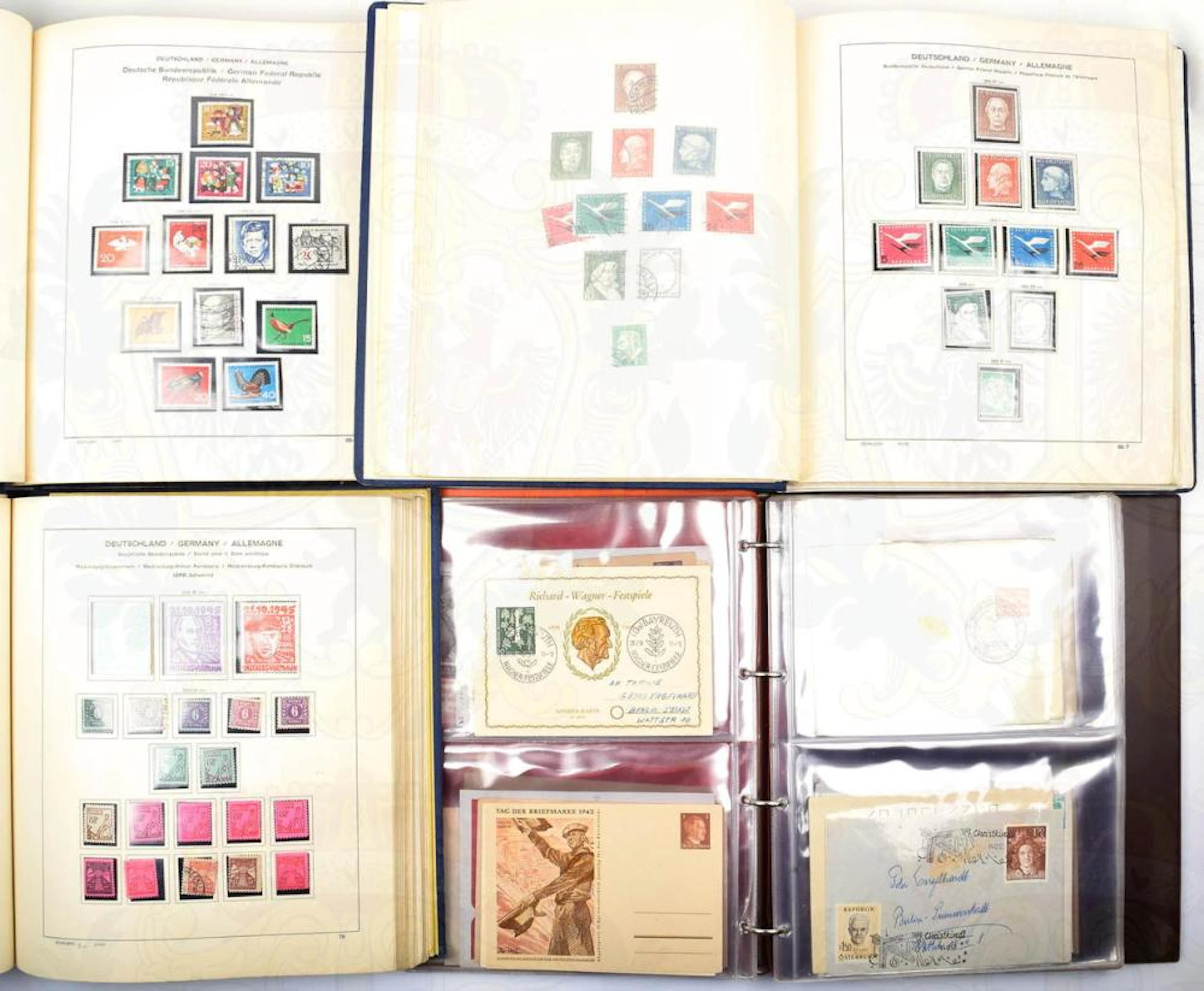 4 BRIEFMARKENALBEN DEUTSCHLAND 1931-1985