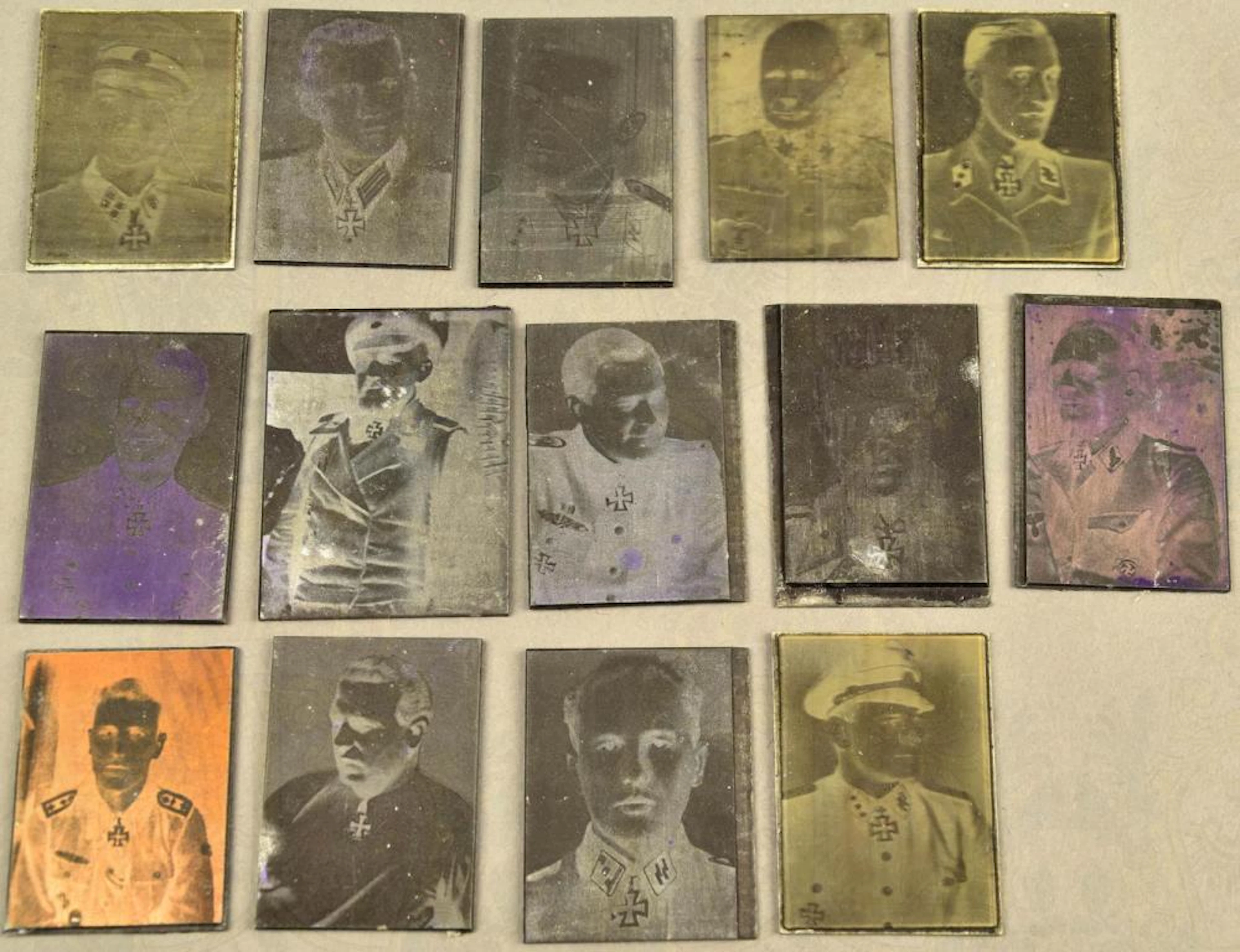 14 PRINTING PLATES OF ORIGINAL PHOTOGRAPHS KNIGHT'S CROSS HOLDERS 1943-1944