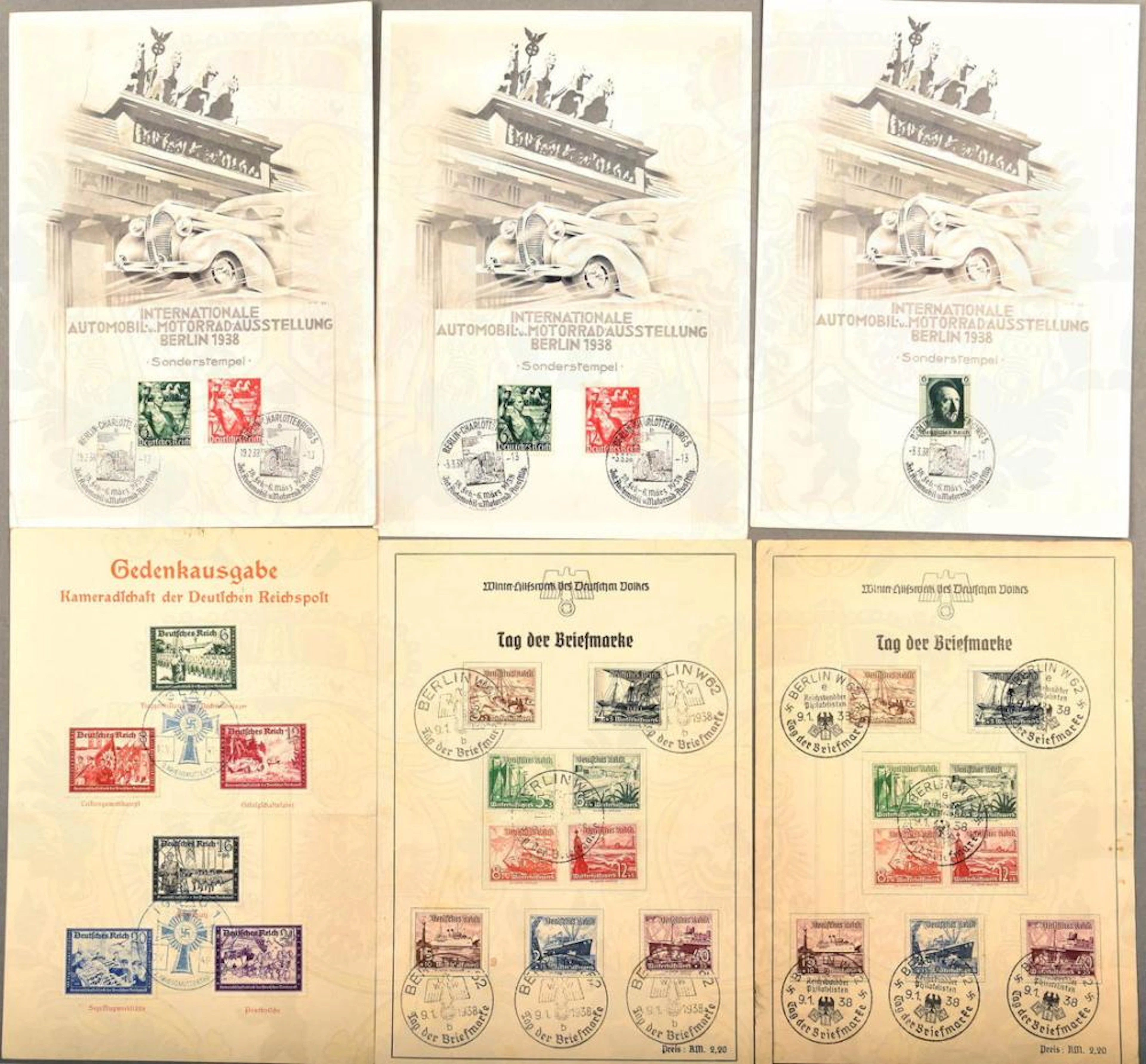 8 EDITIONS WITH SPECIAL ISSUE STAMPS 1938-1943