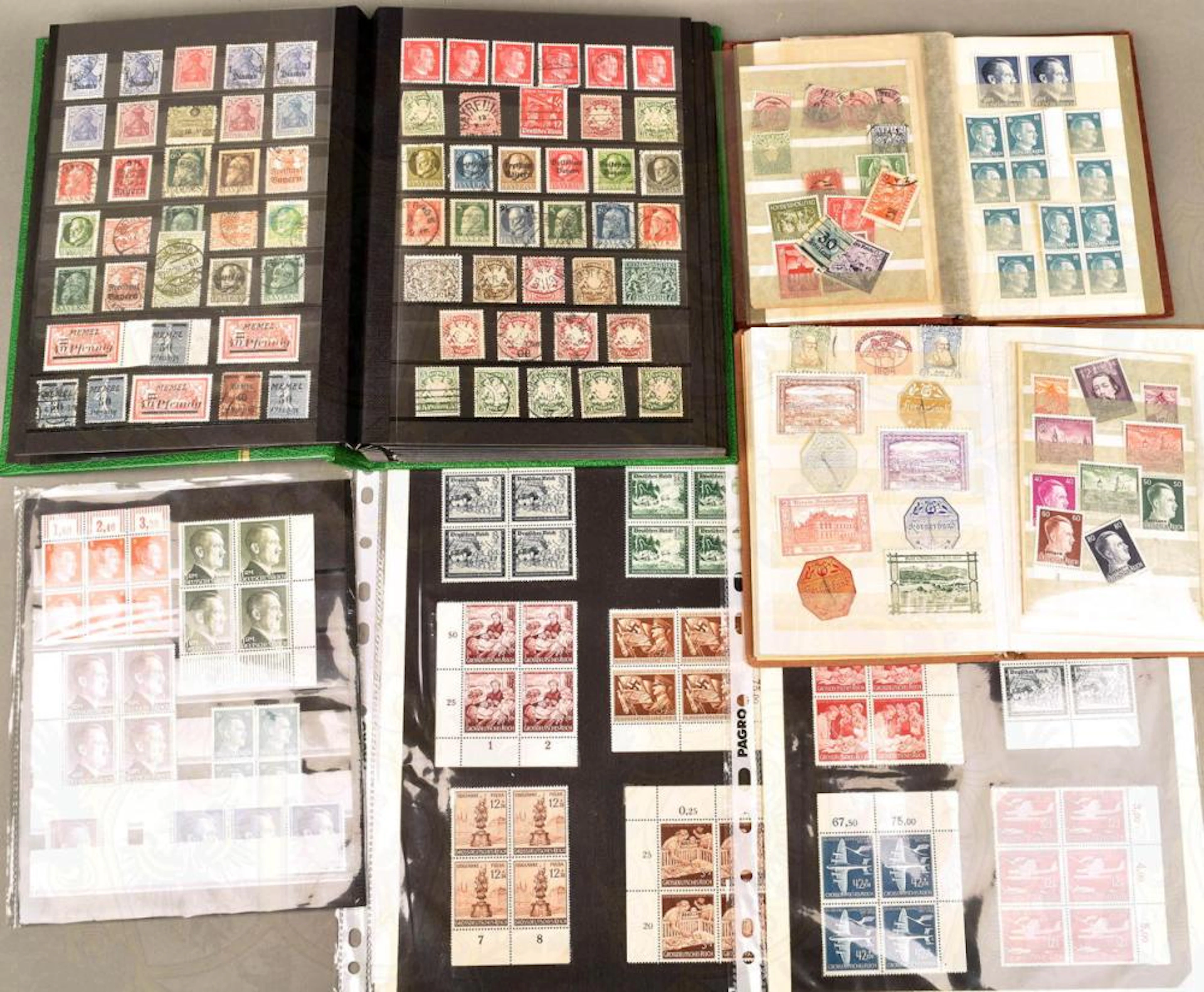 3 postal stamp album Austria and Germany 1889-1944 with 1270 stamps