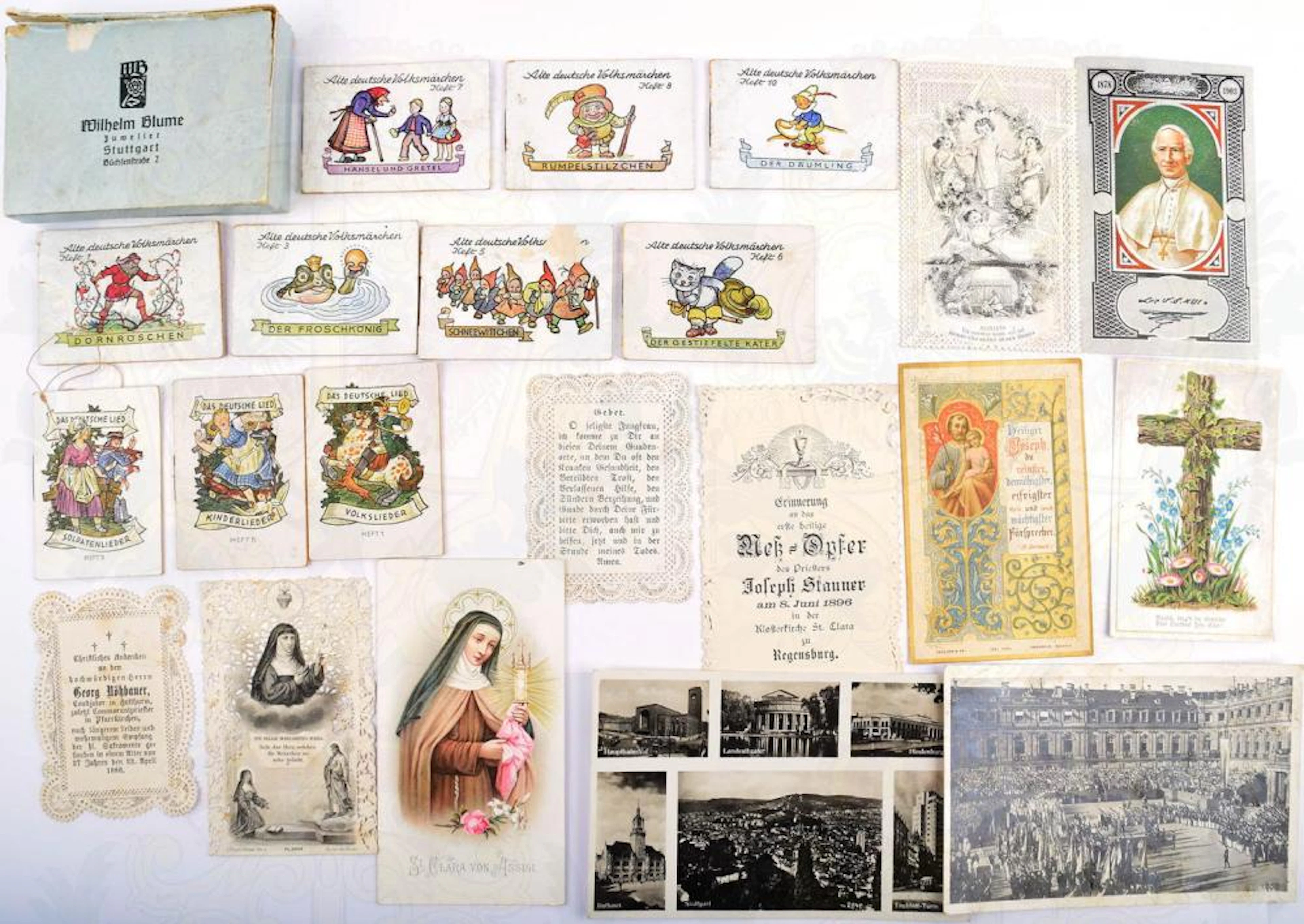 KONVOLUT ANSICHTSKARTEN UND HEILIGENBILDER