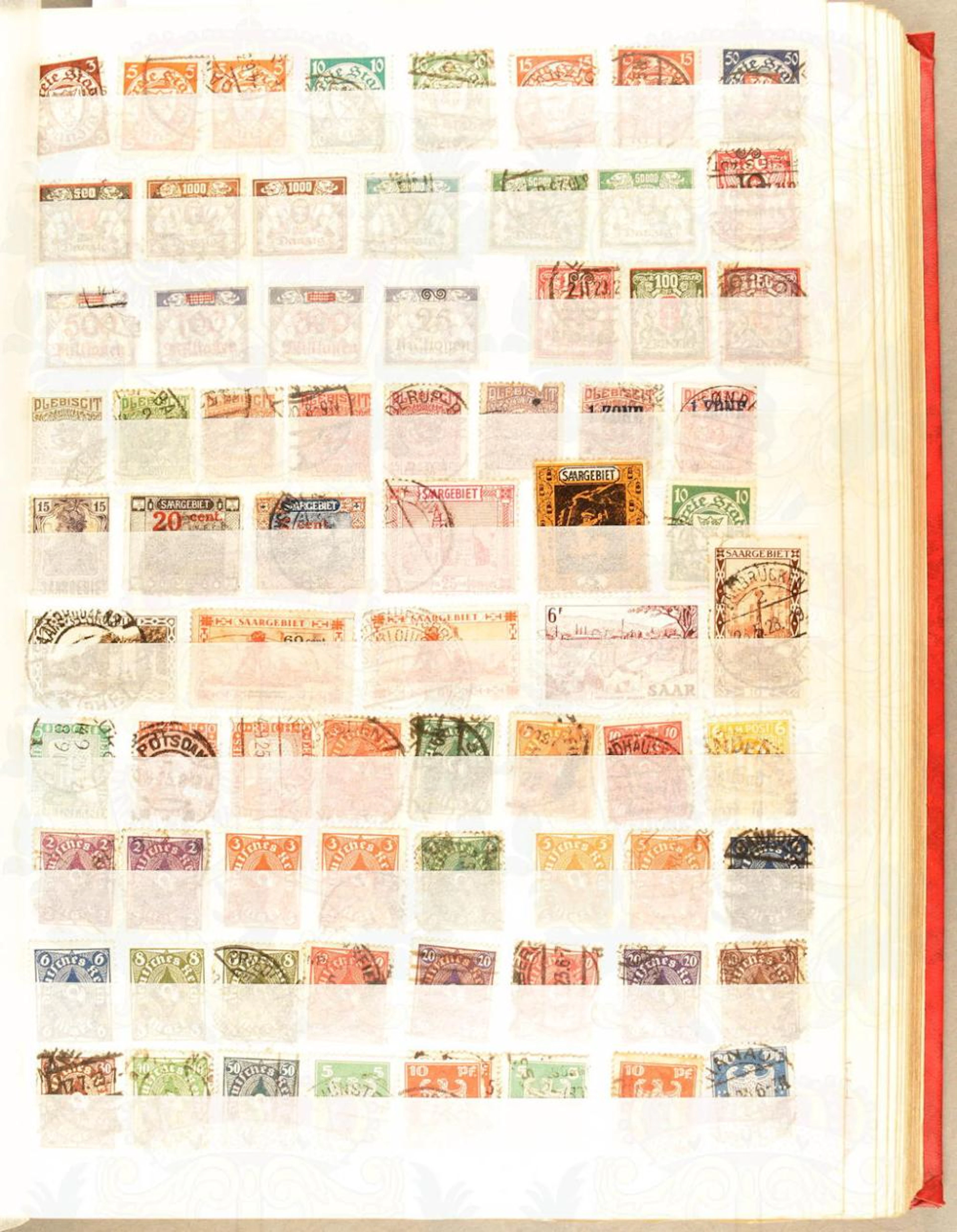 Postal stamp album Germany 1897-1988 with 2000 stamps