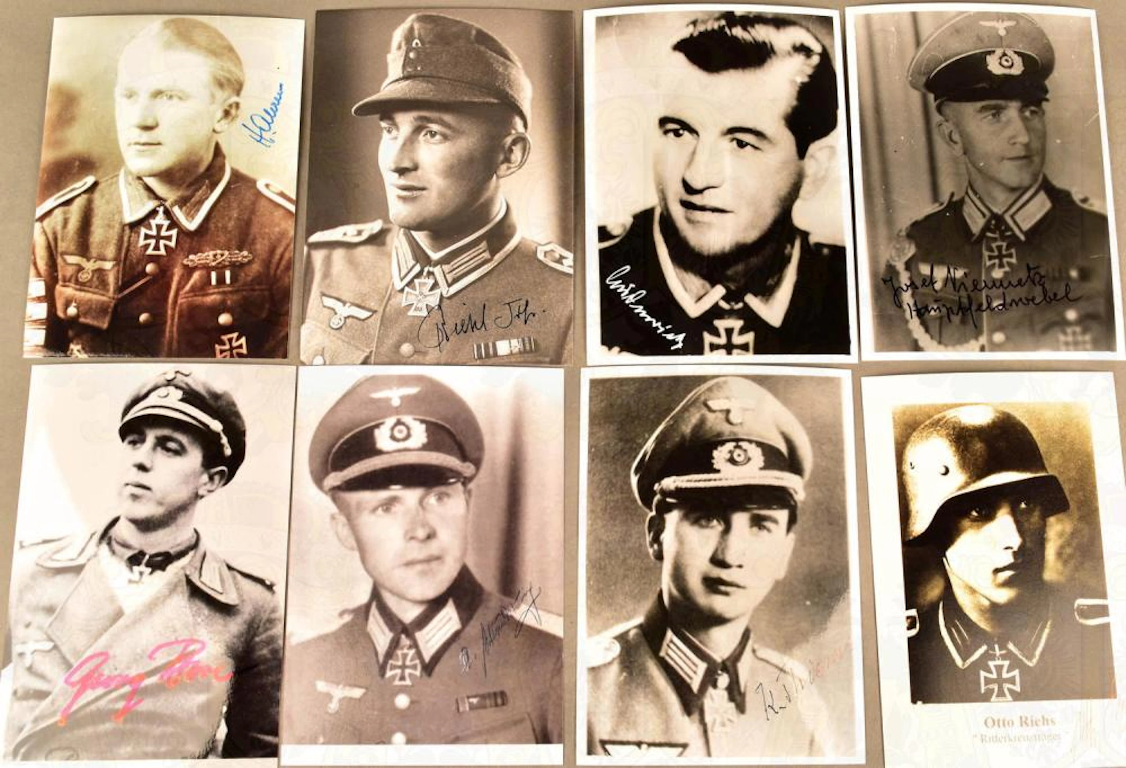 17 original autographs of Knight's Cross holders German Army