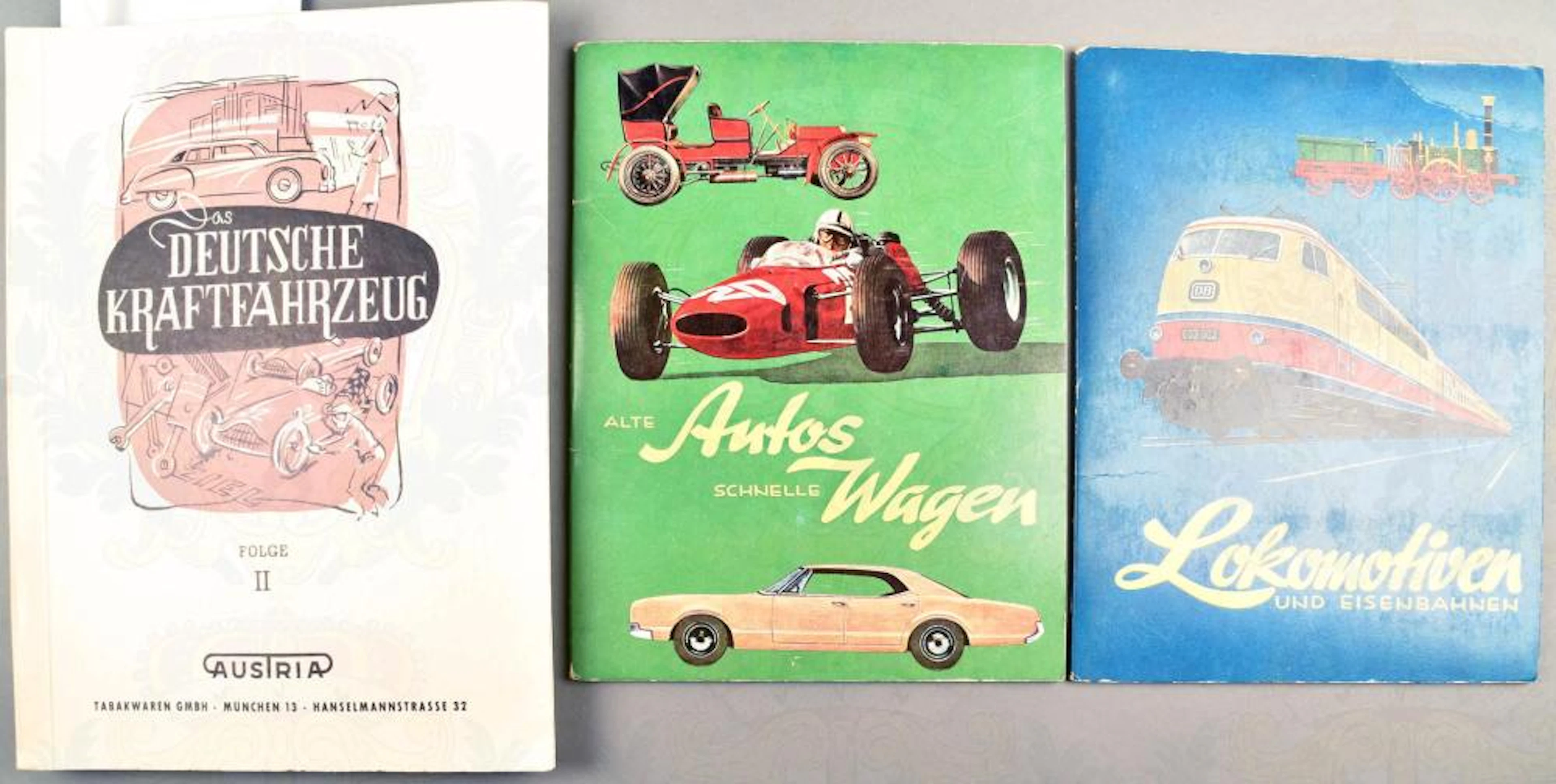3 scrapbooks vehicles and locomotives