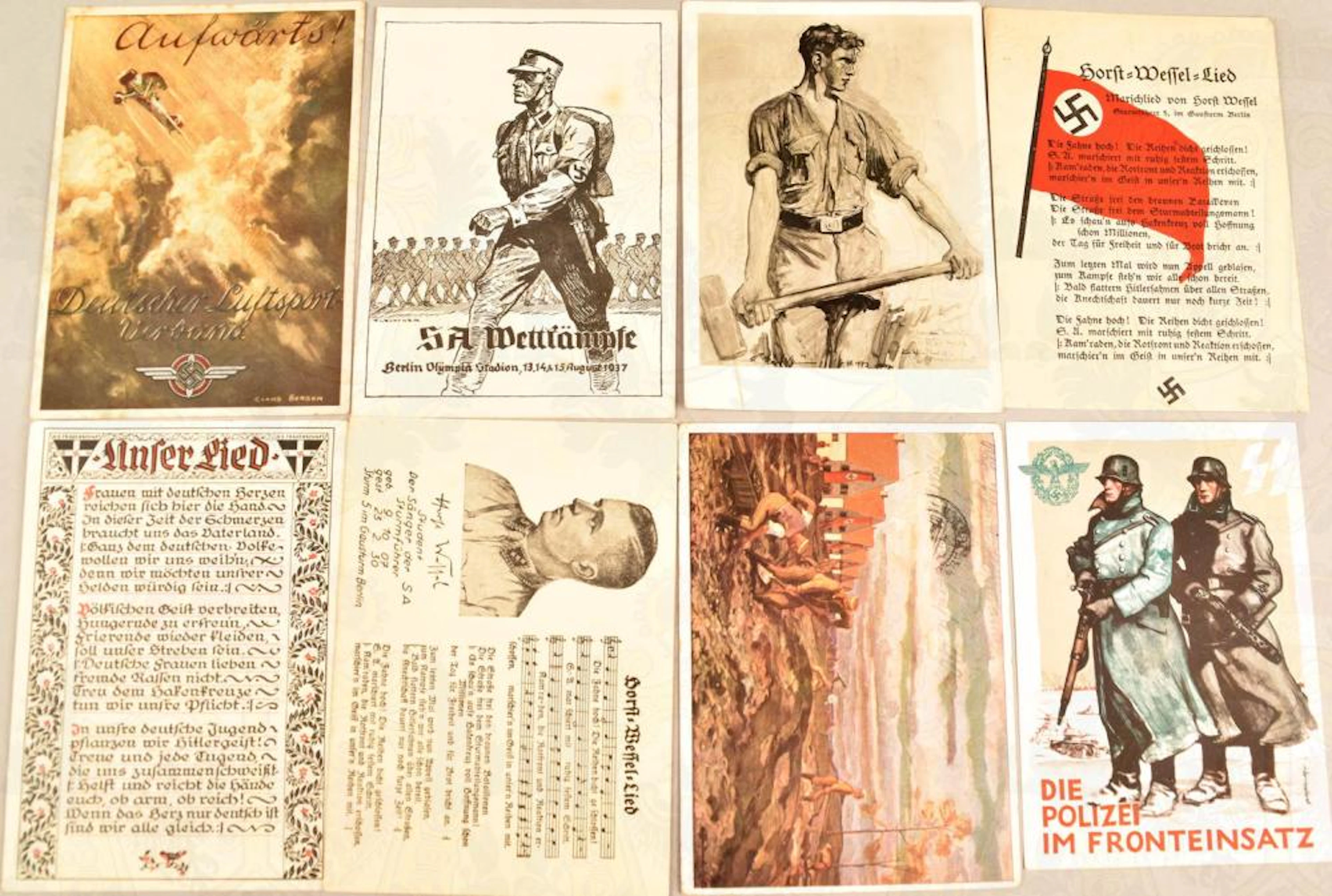 8 propaganda postcards 1937-1942