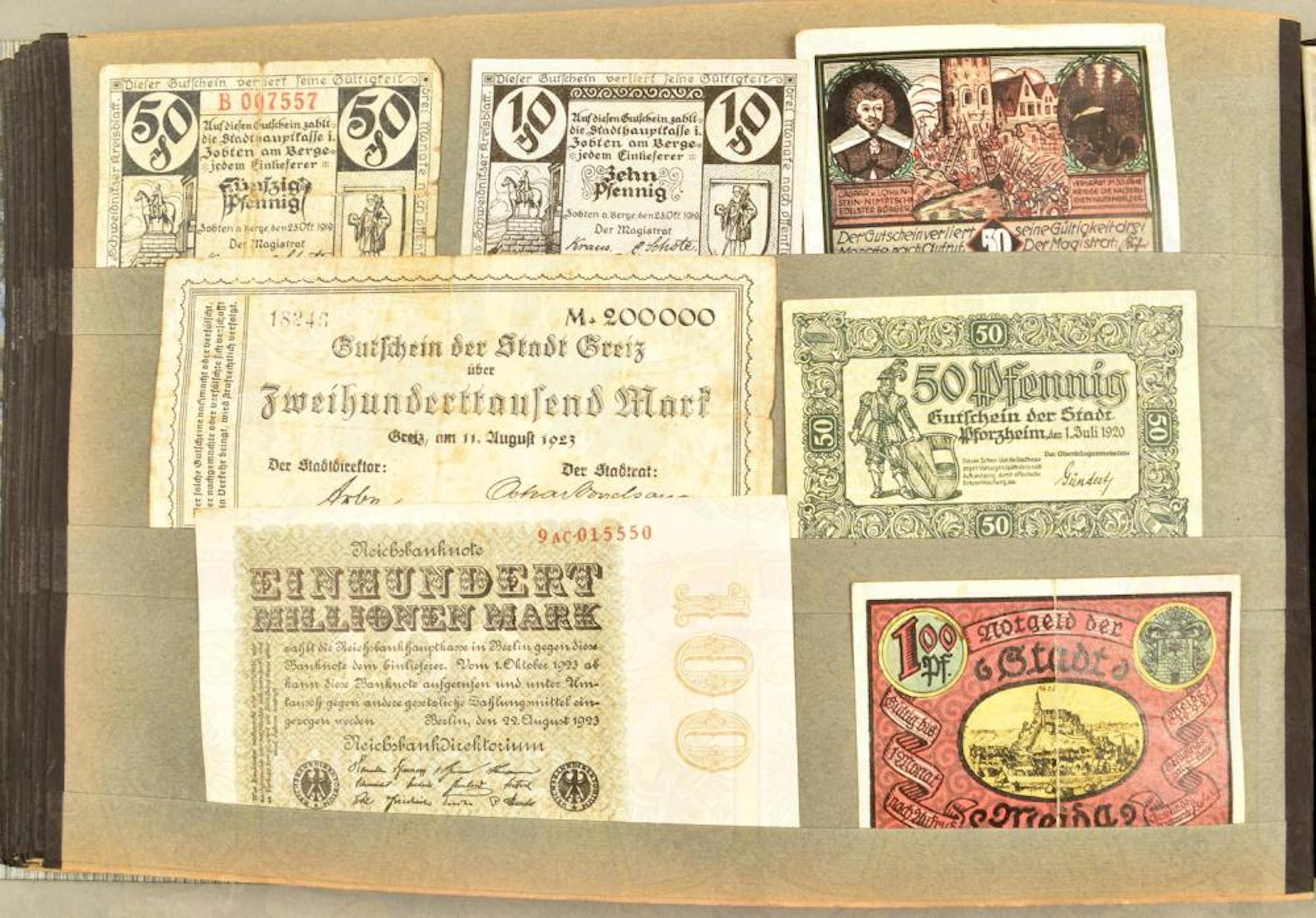 460 NOTGELDSCHEINE UND REICHSBANKNOTE