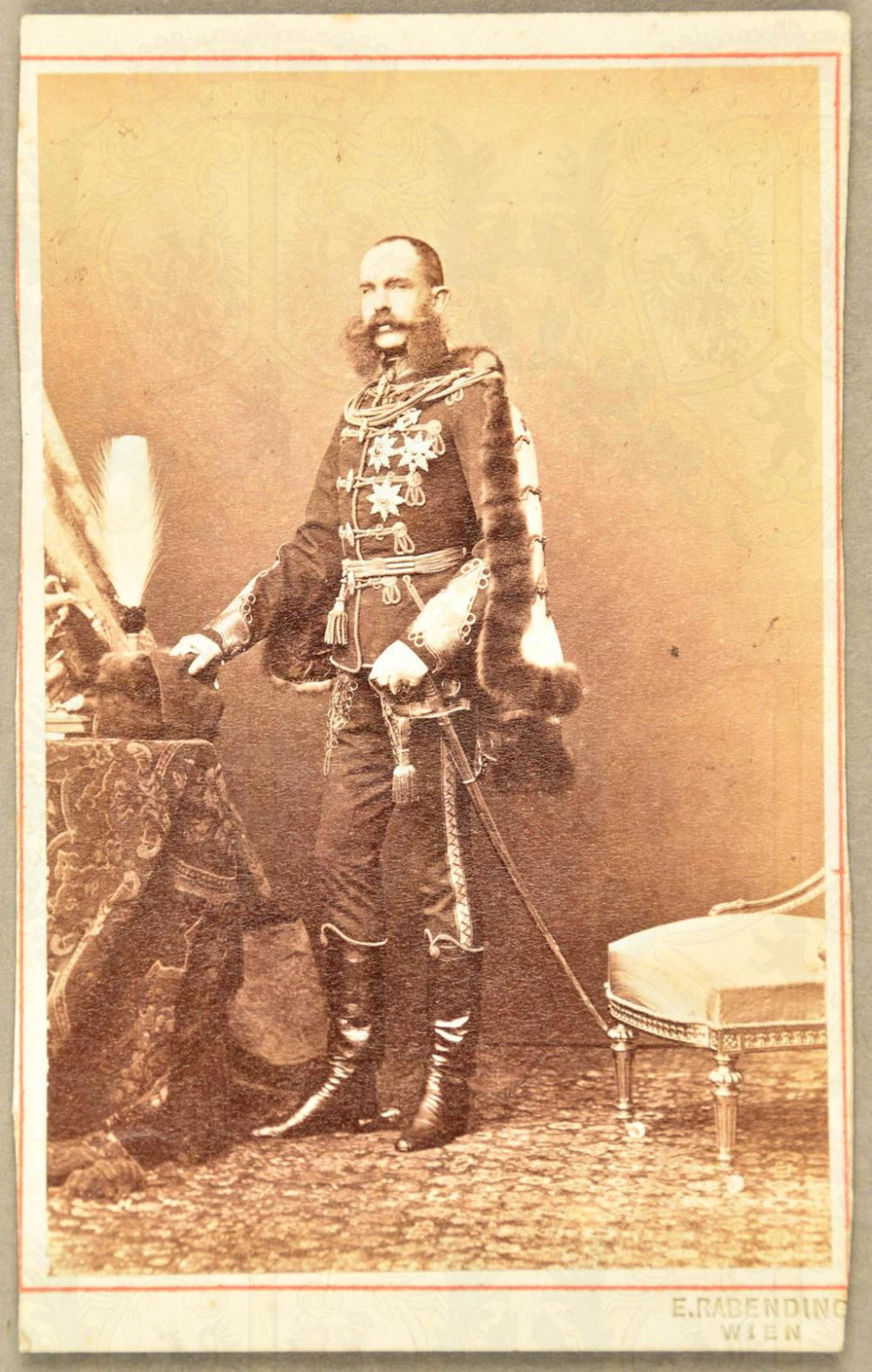 STUDIO PHOTOGRAPH EMPEROR FRANZ JOSEPH I. OF 1870