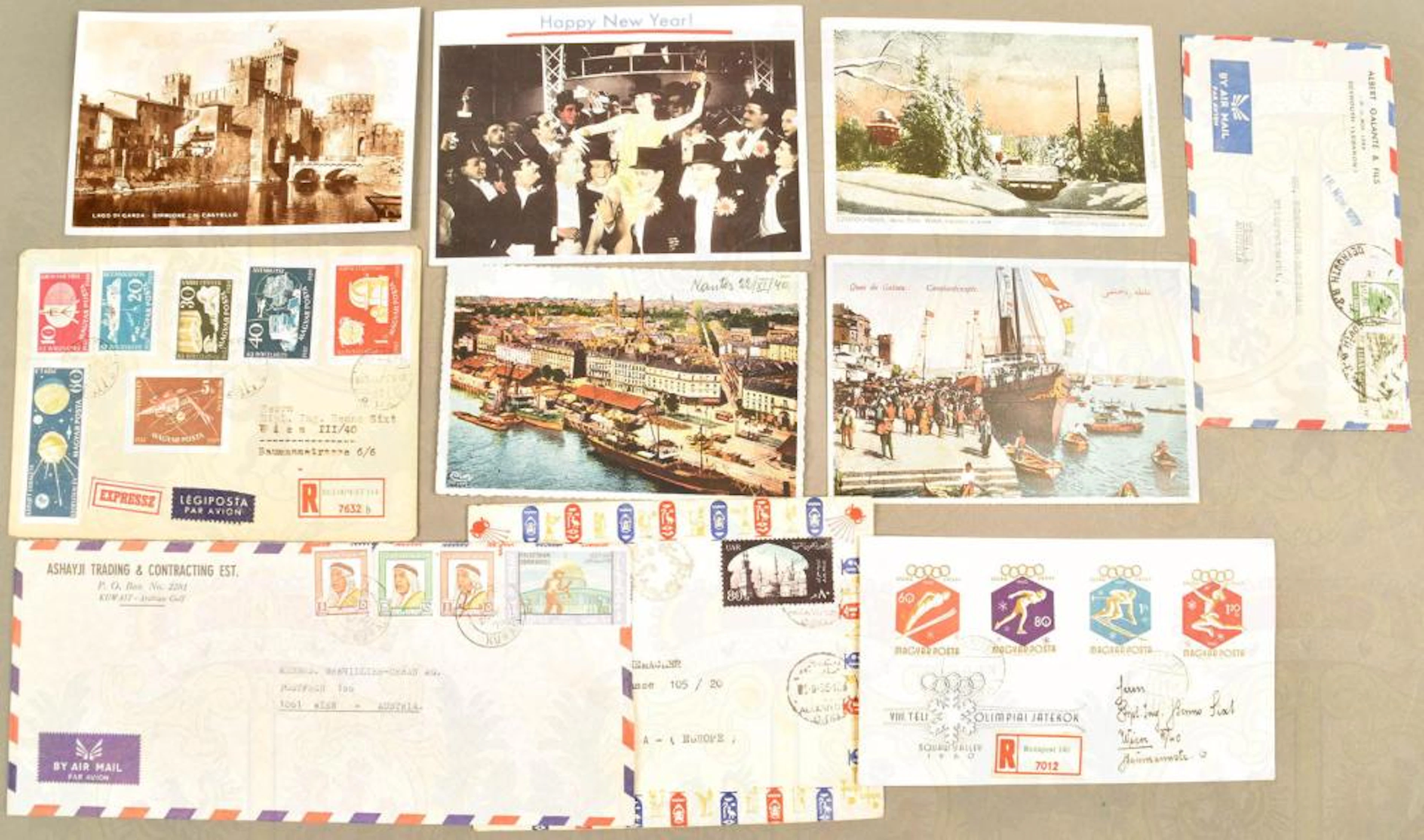 580 ENVELOPES AND INTERNATIONAL POSTCARDS 1910-1984