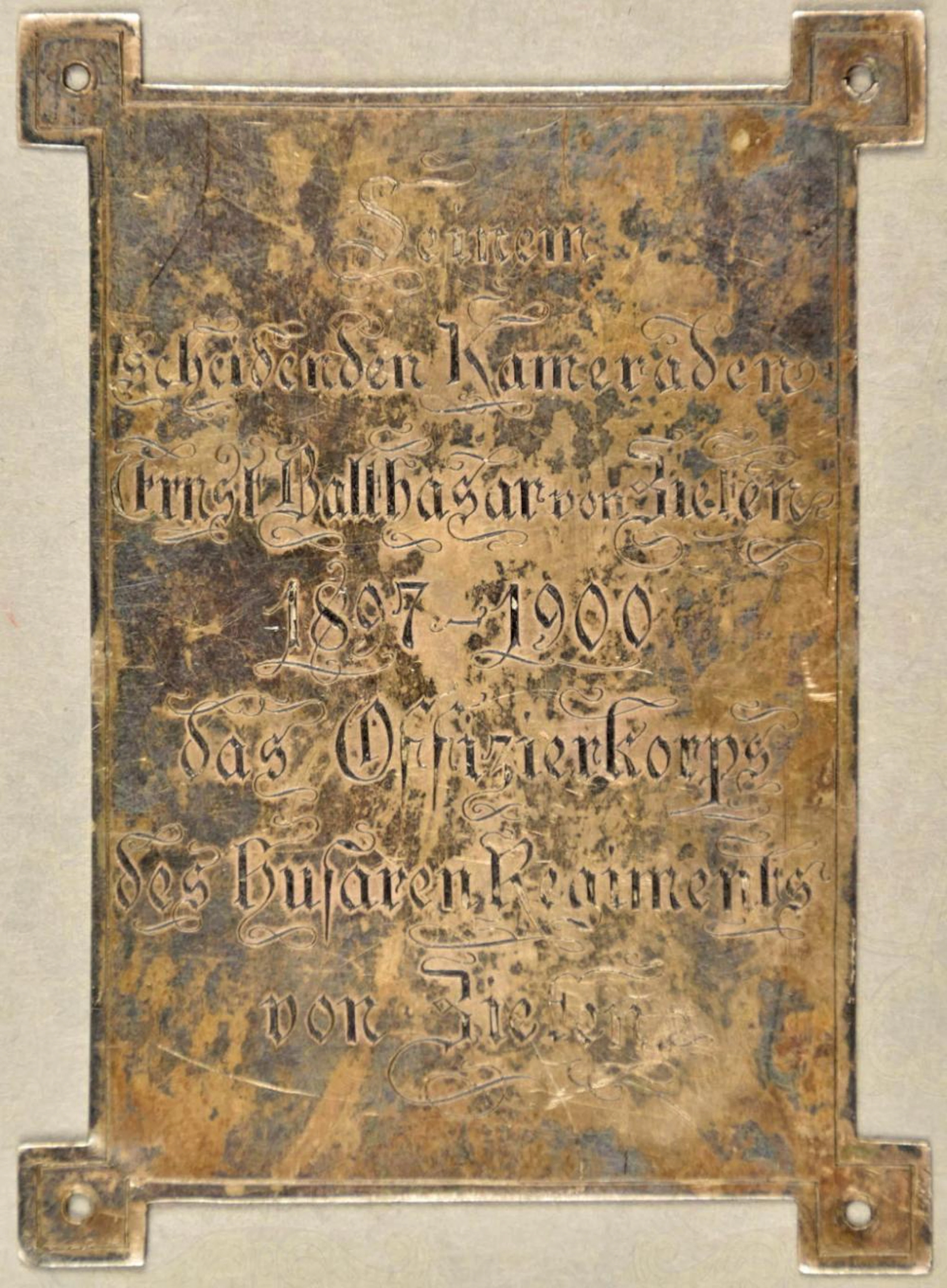 Widmungsplatte Ernst Balthasar von Ziete