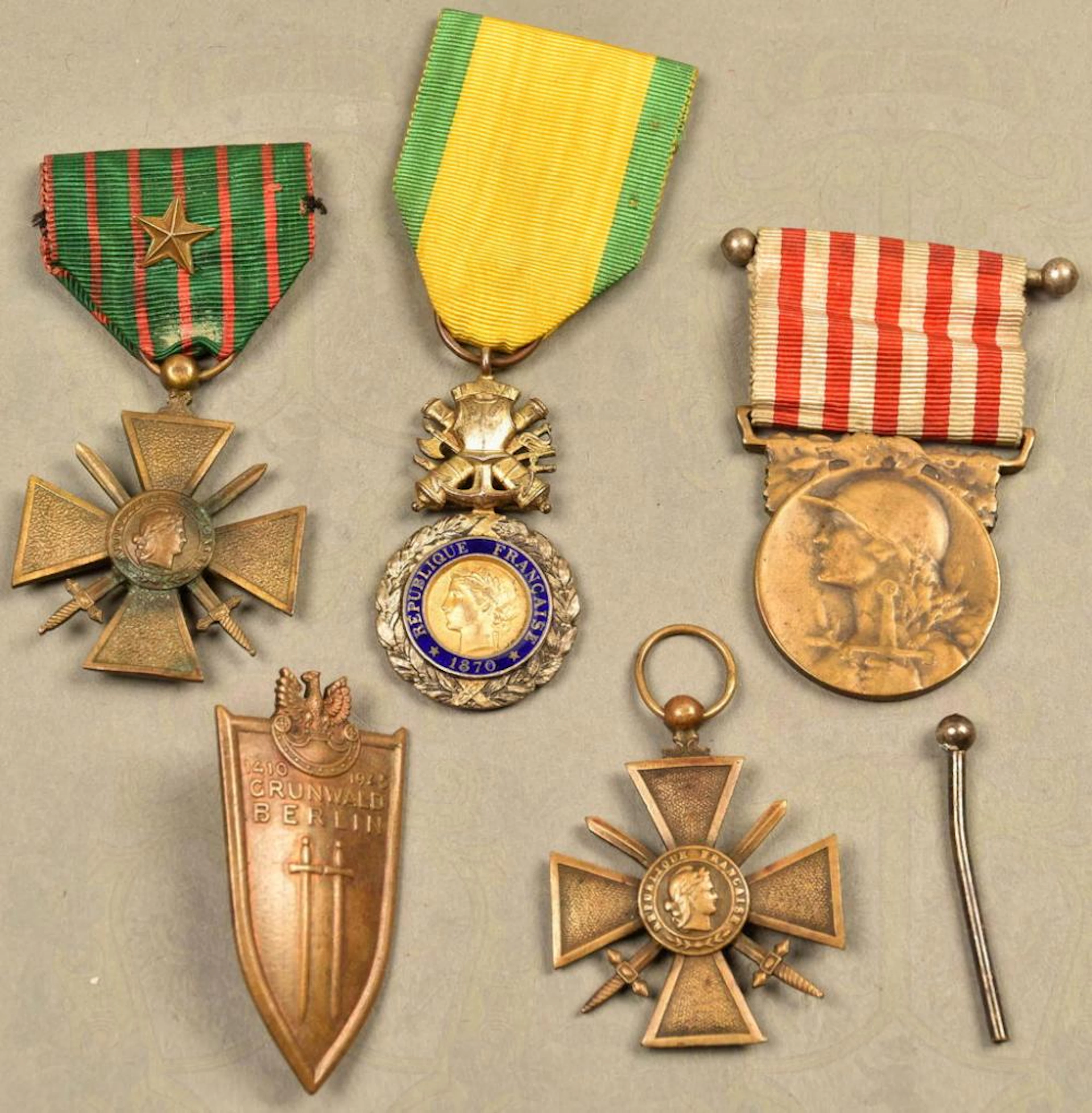 4 French decorations and 1 Polish decoratio