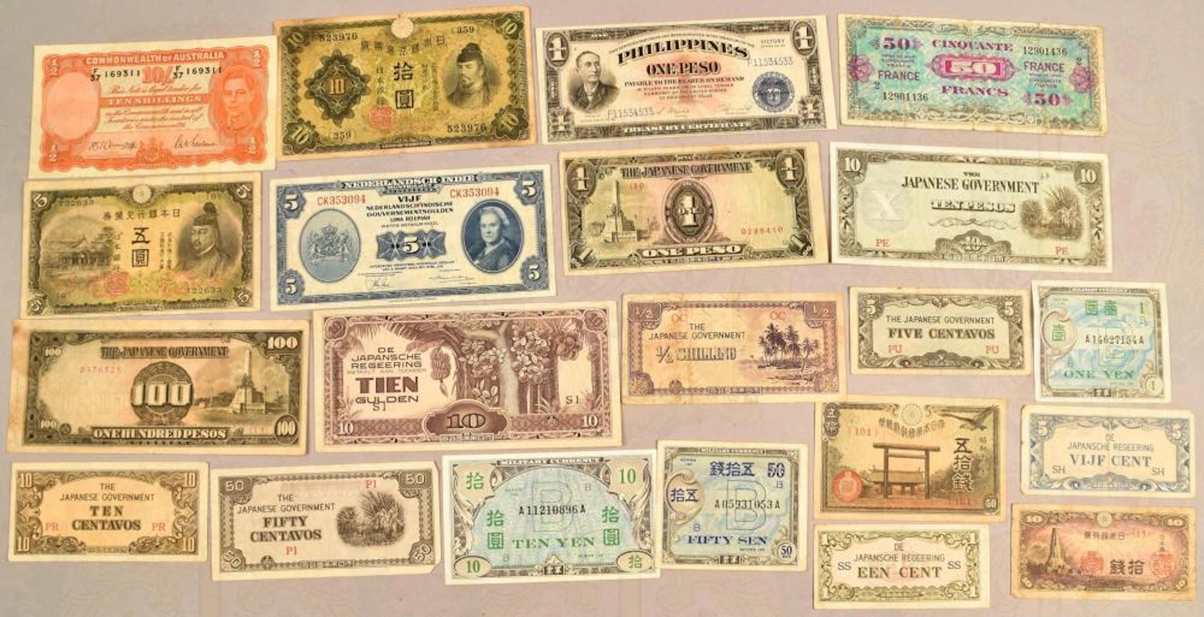 21 banknotes 1942-1945