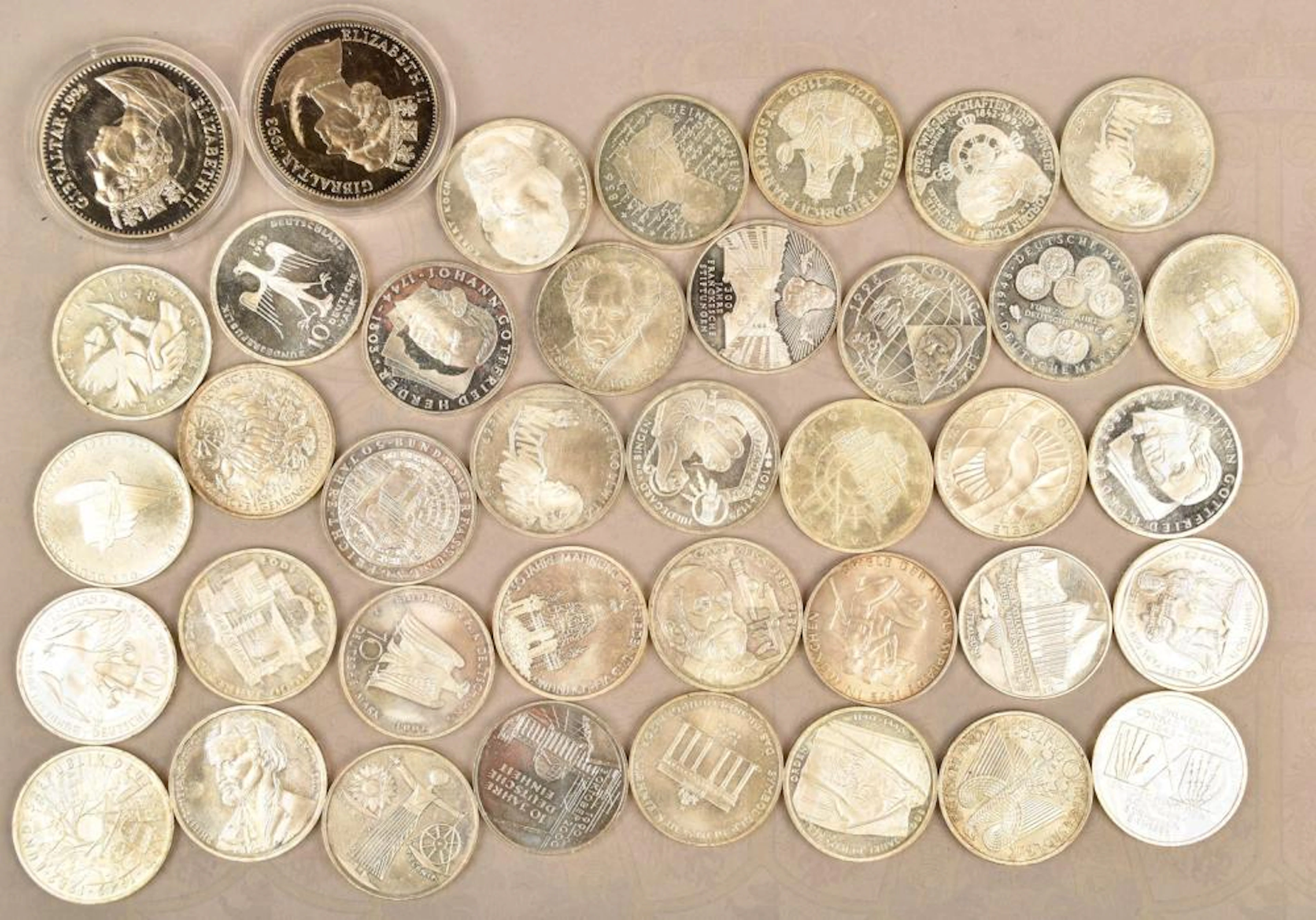 61 Gedenkmünzen 10 Mark Bundesrepublik Deutschland - 61...