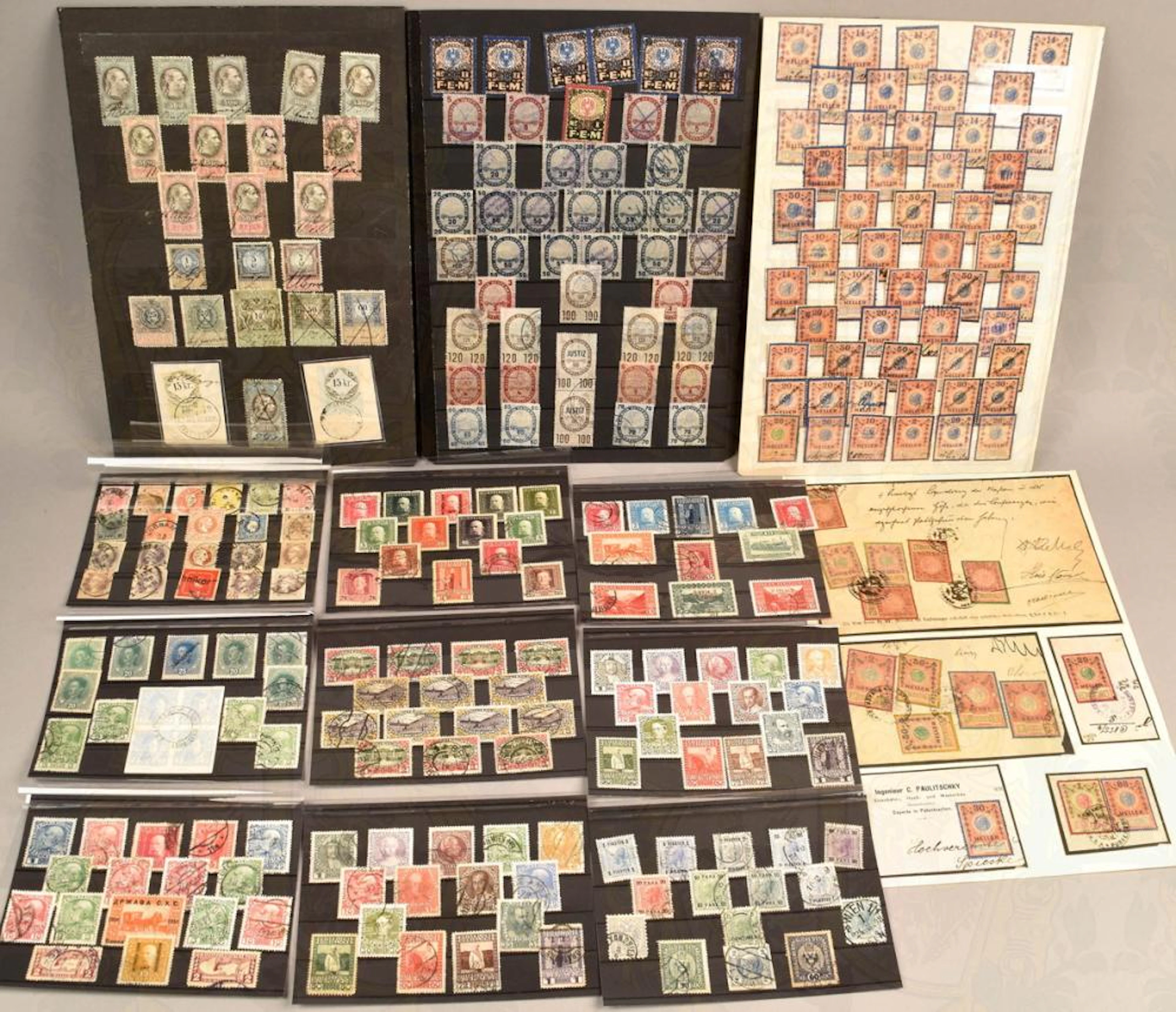 1240 Briefmarken Österreich 1870-1934 - 1240 Austrian postage stamps 1870-1934