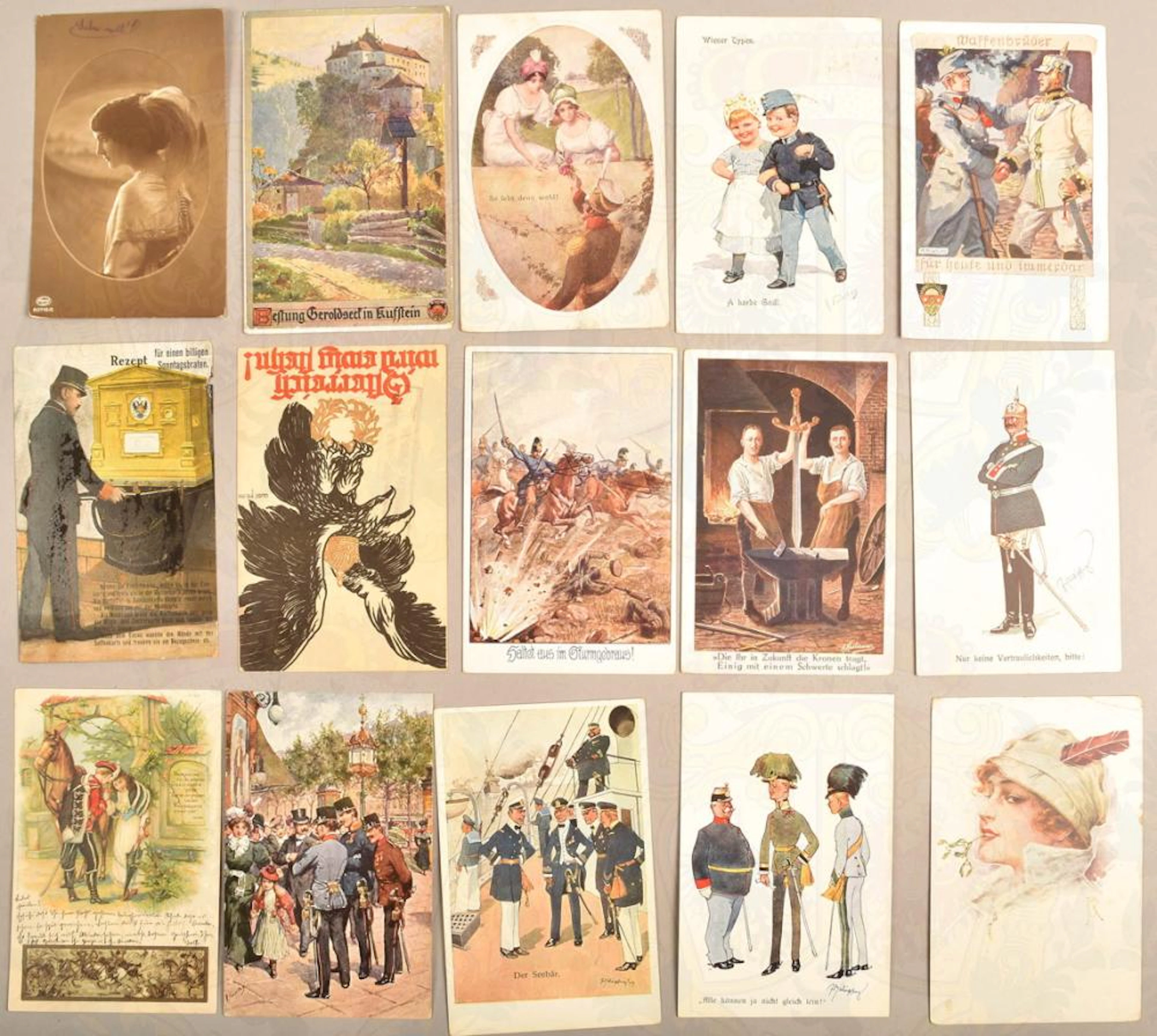 100 ANSICHTSKARTEN MILITÄR UND PATRIOTIKA 1899-1944 100...