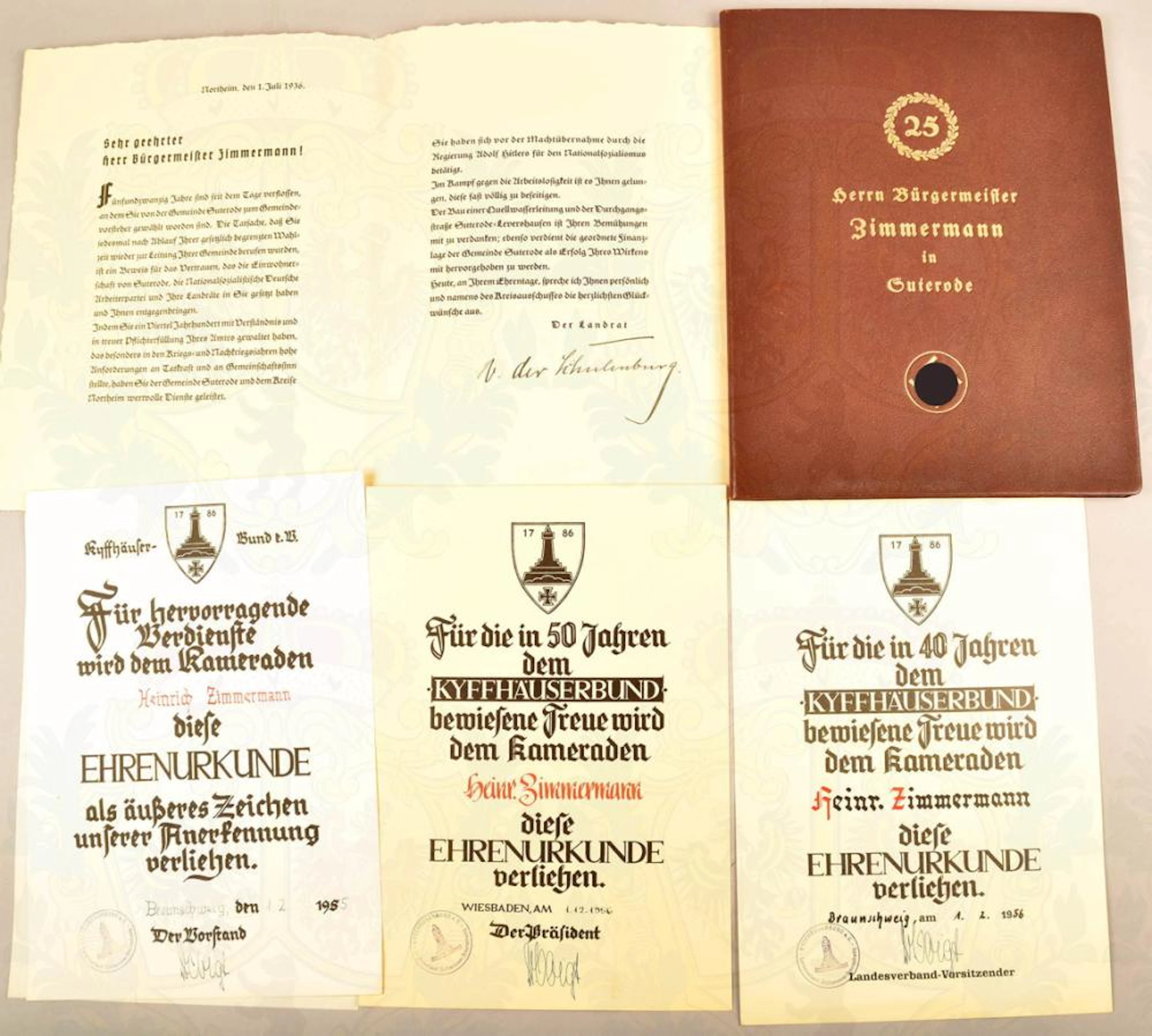 ACHLASS BÜRGERMEISTER IN SUTERODE ESTATE OF THE MAYOR OF SUTERODE 1933-1945